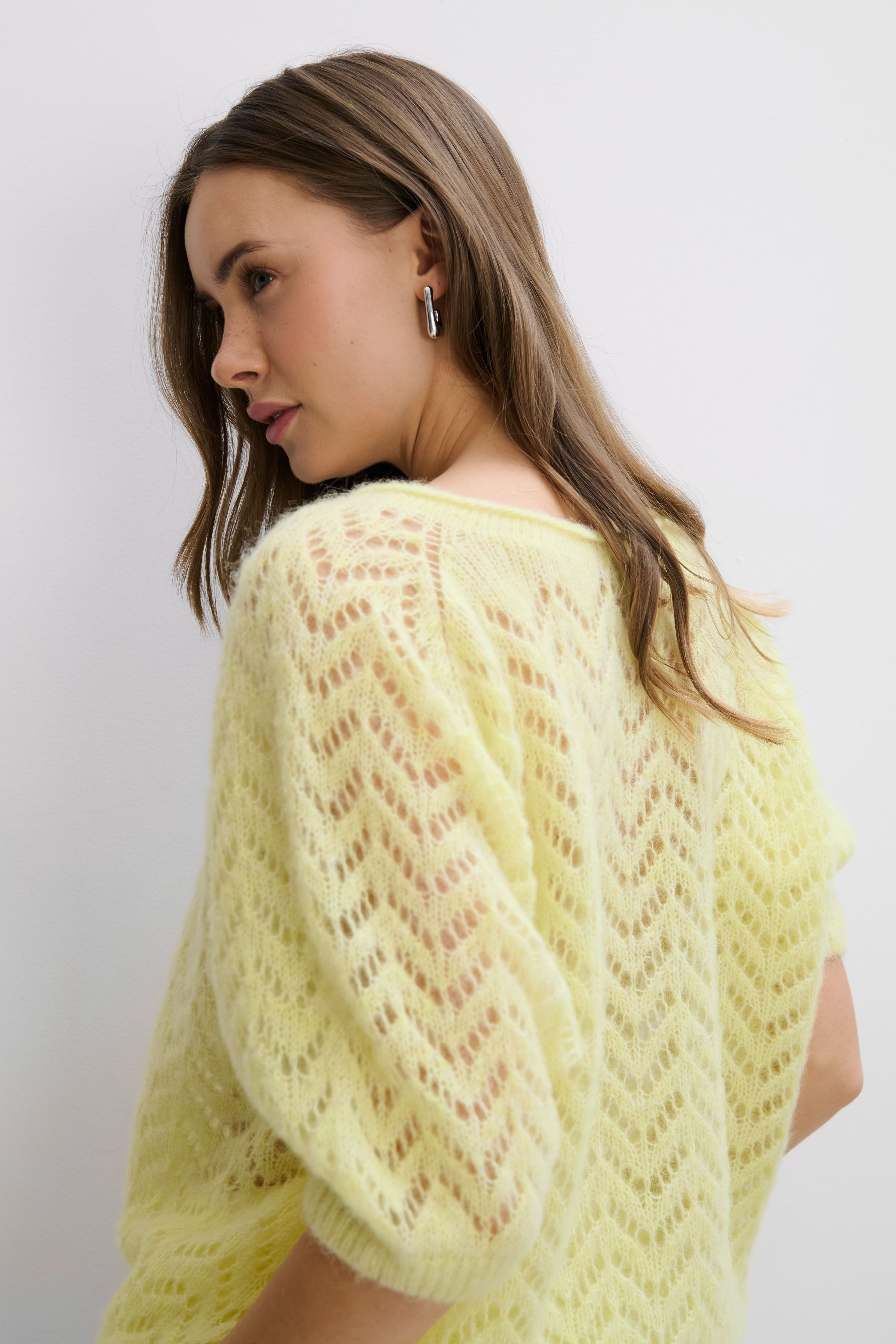 Sweter z wełny alpaki i wełny virgin Soft Mirage żółty