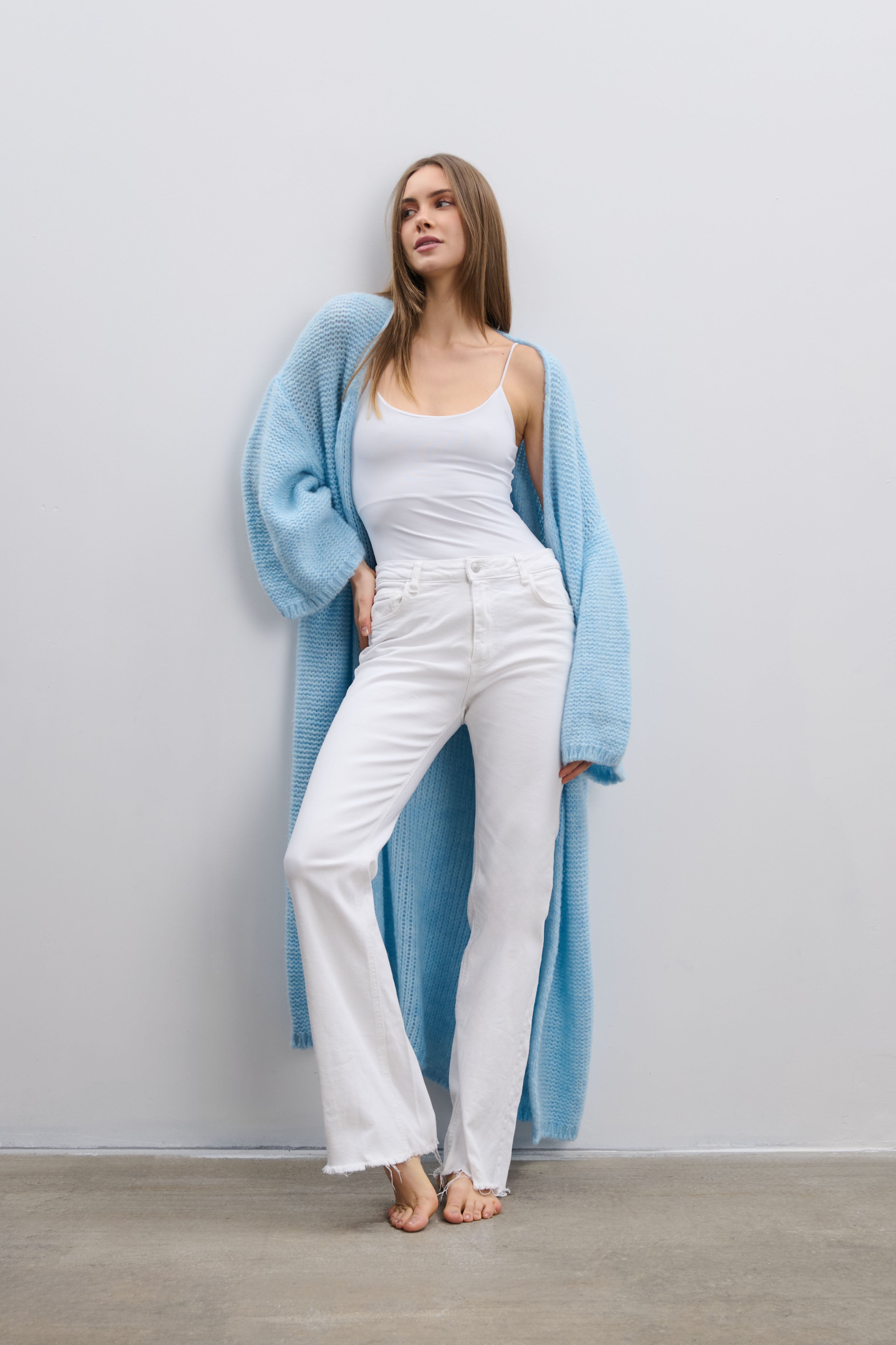 Długi kardigan Cloud Embrace niebieski