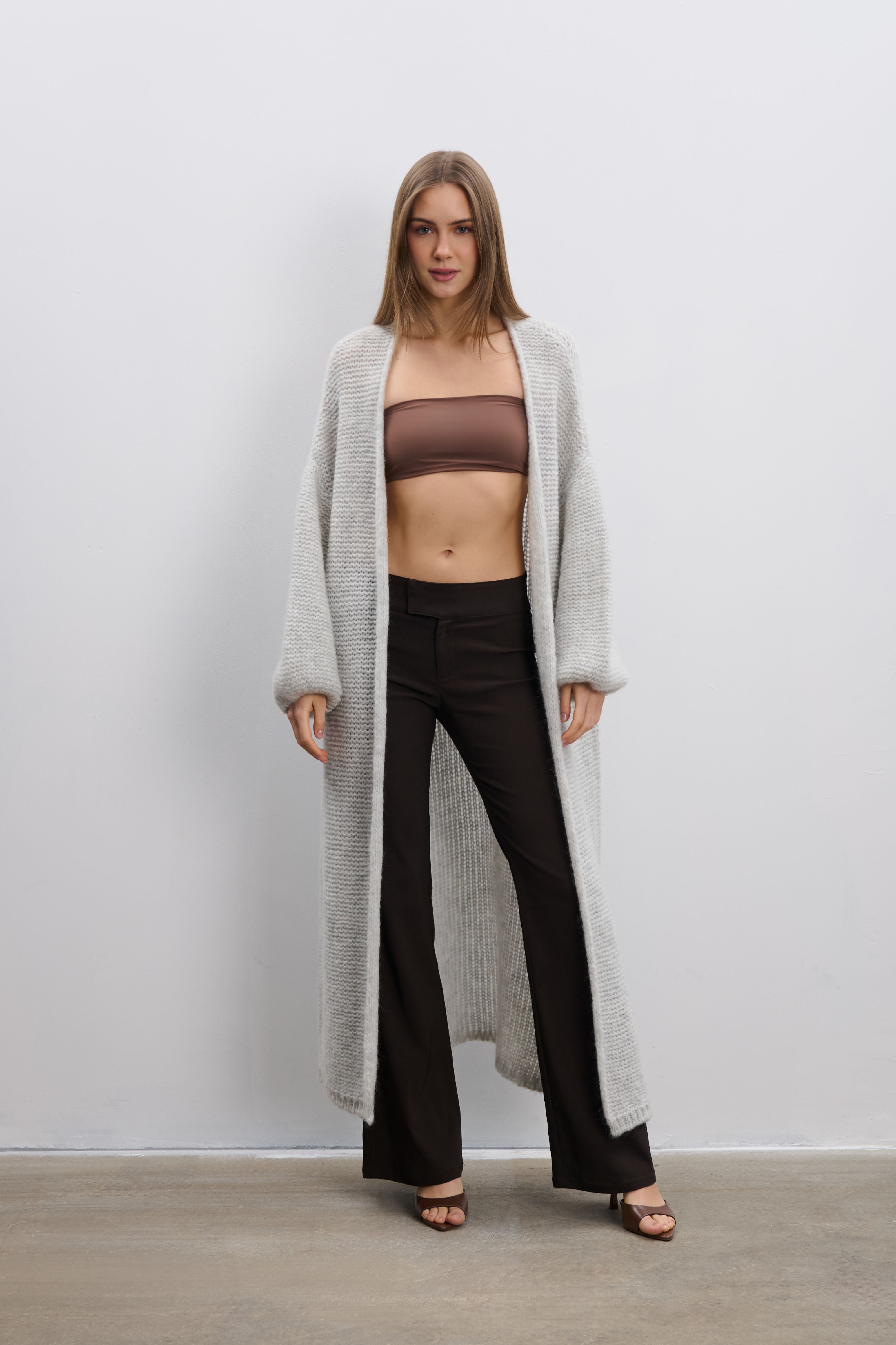 Długi kardigan Cloud Embrace szary