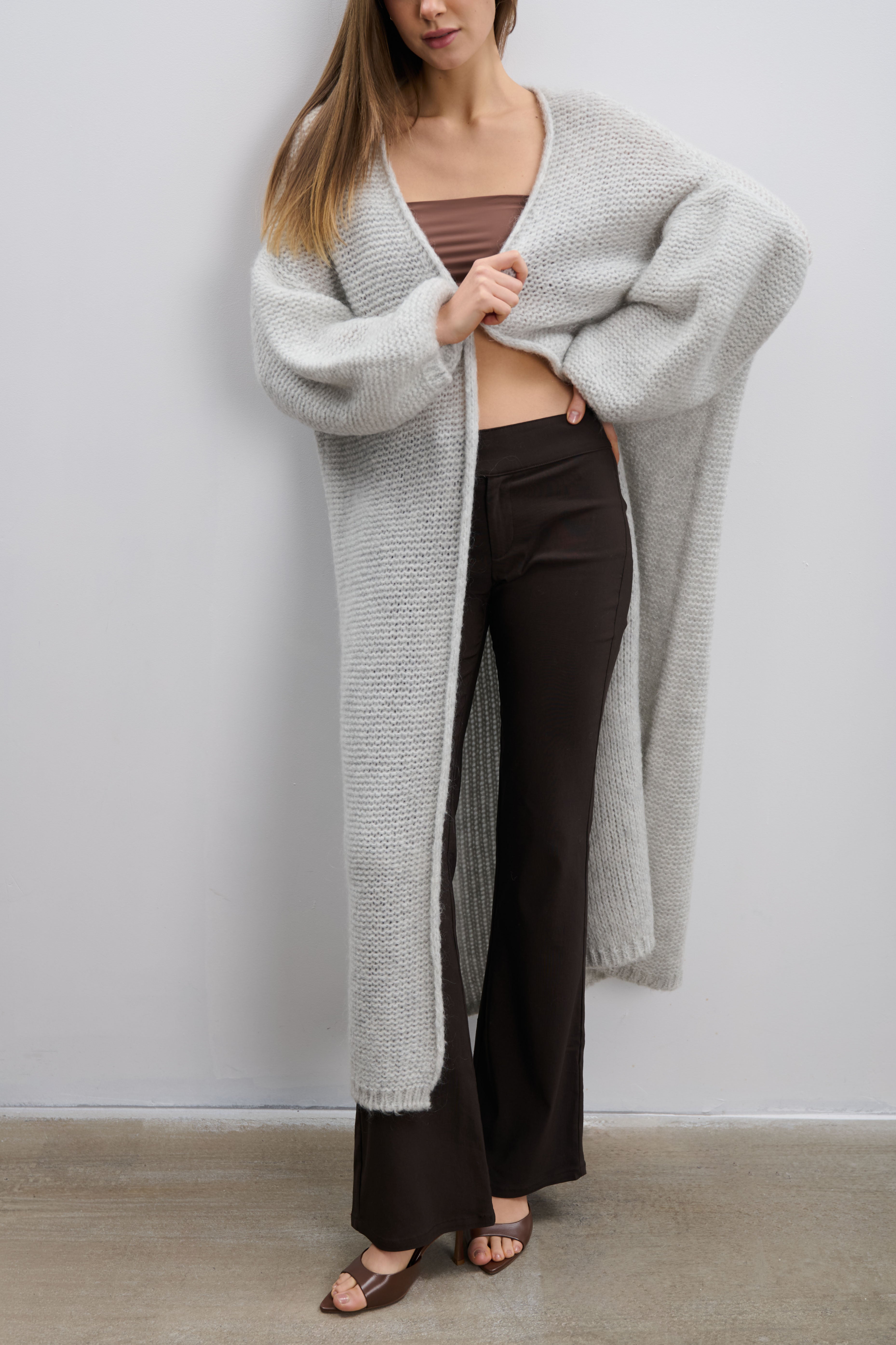 Długi kardigan Cloud Embrace szary