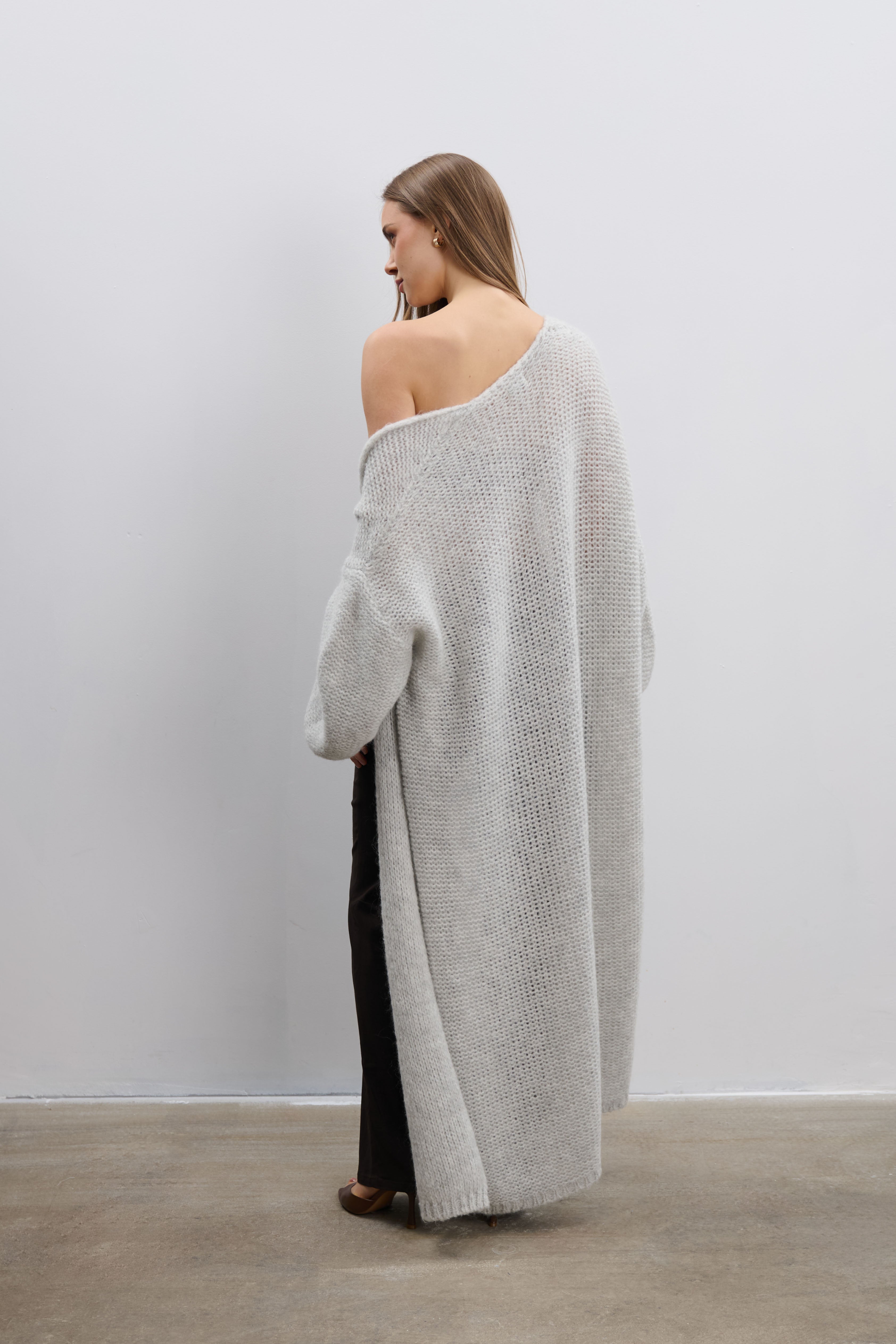 Długi kardigan Cloud Embrace szary