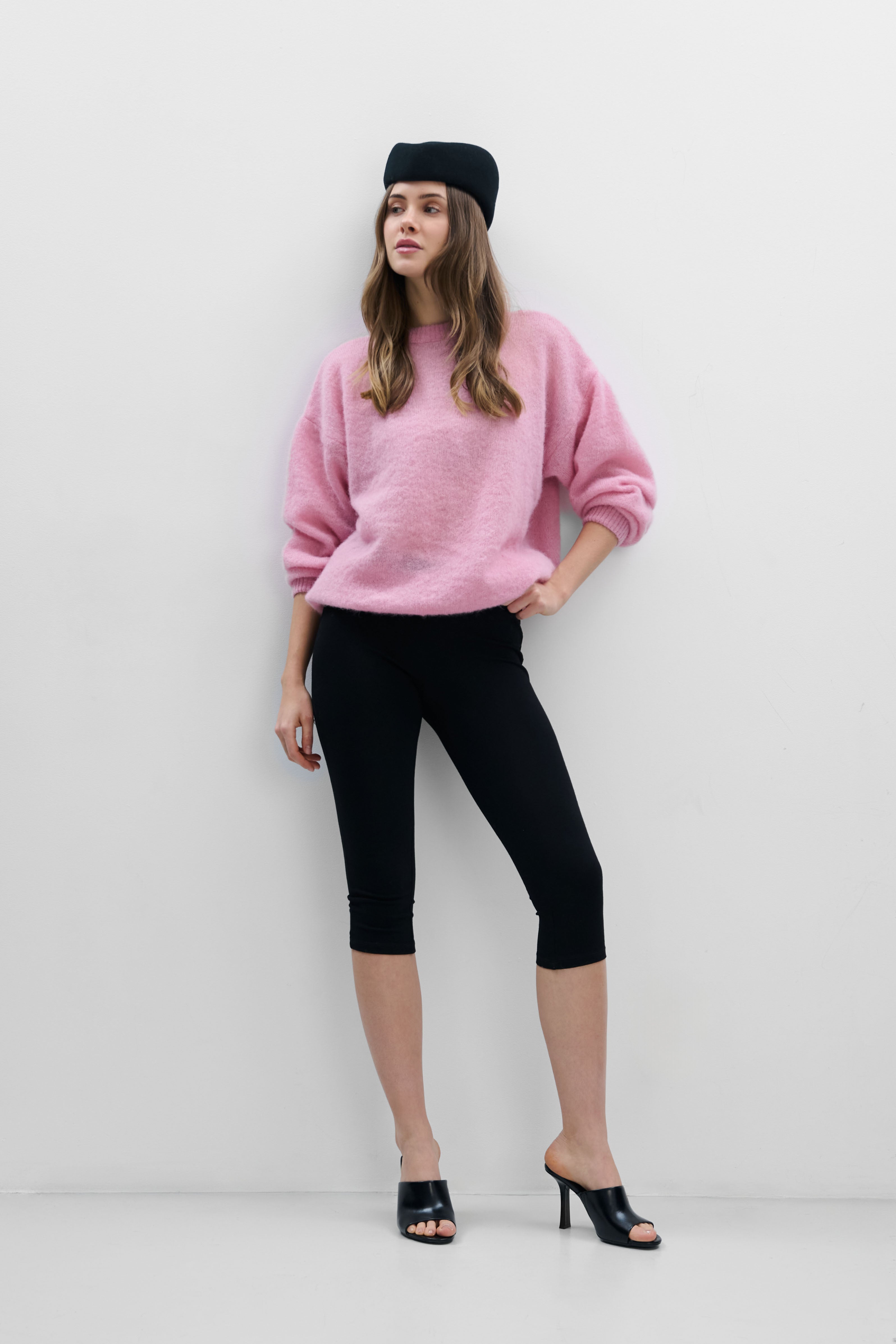 Lekki sweter z wełny alpaki Aura różowy