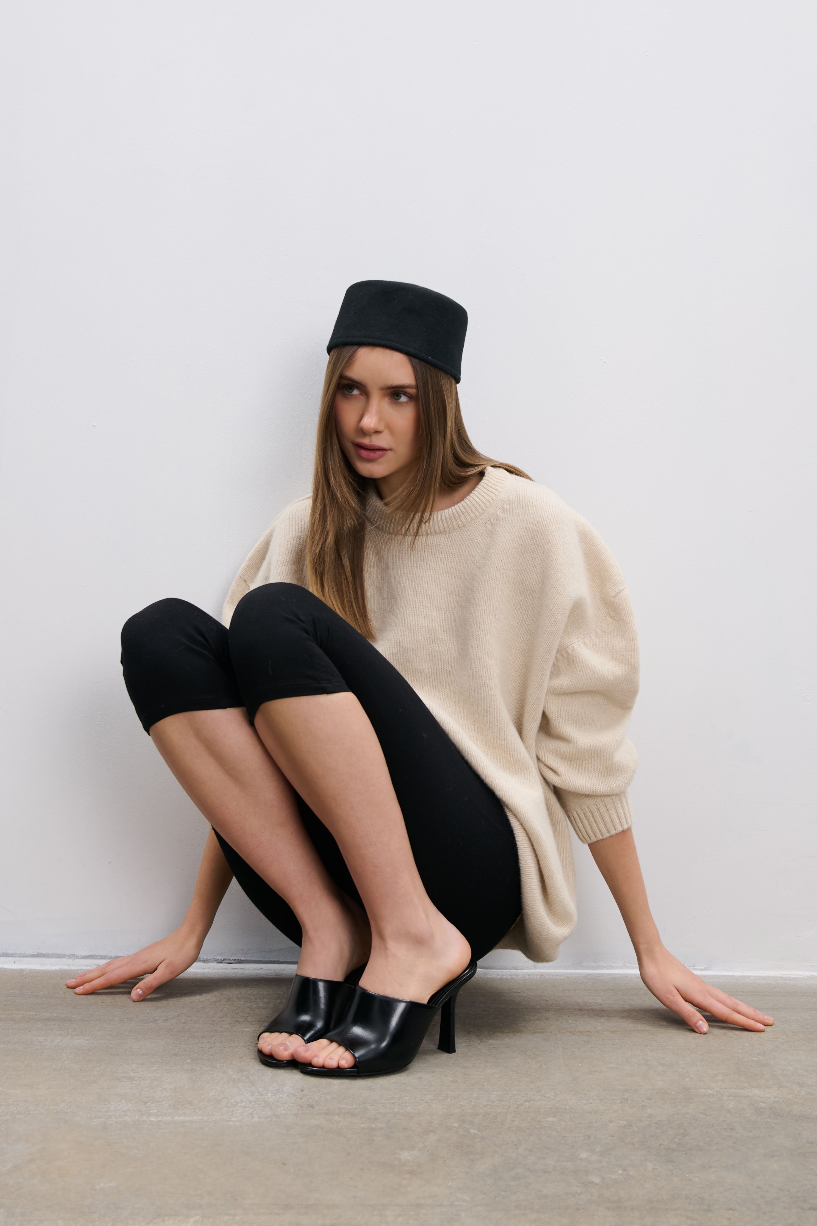 Éloise Pullover aus Kaschmir und Merinowolle, beige