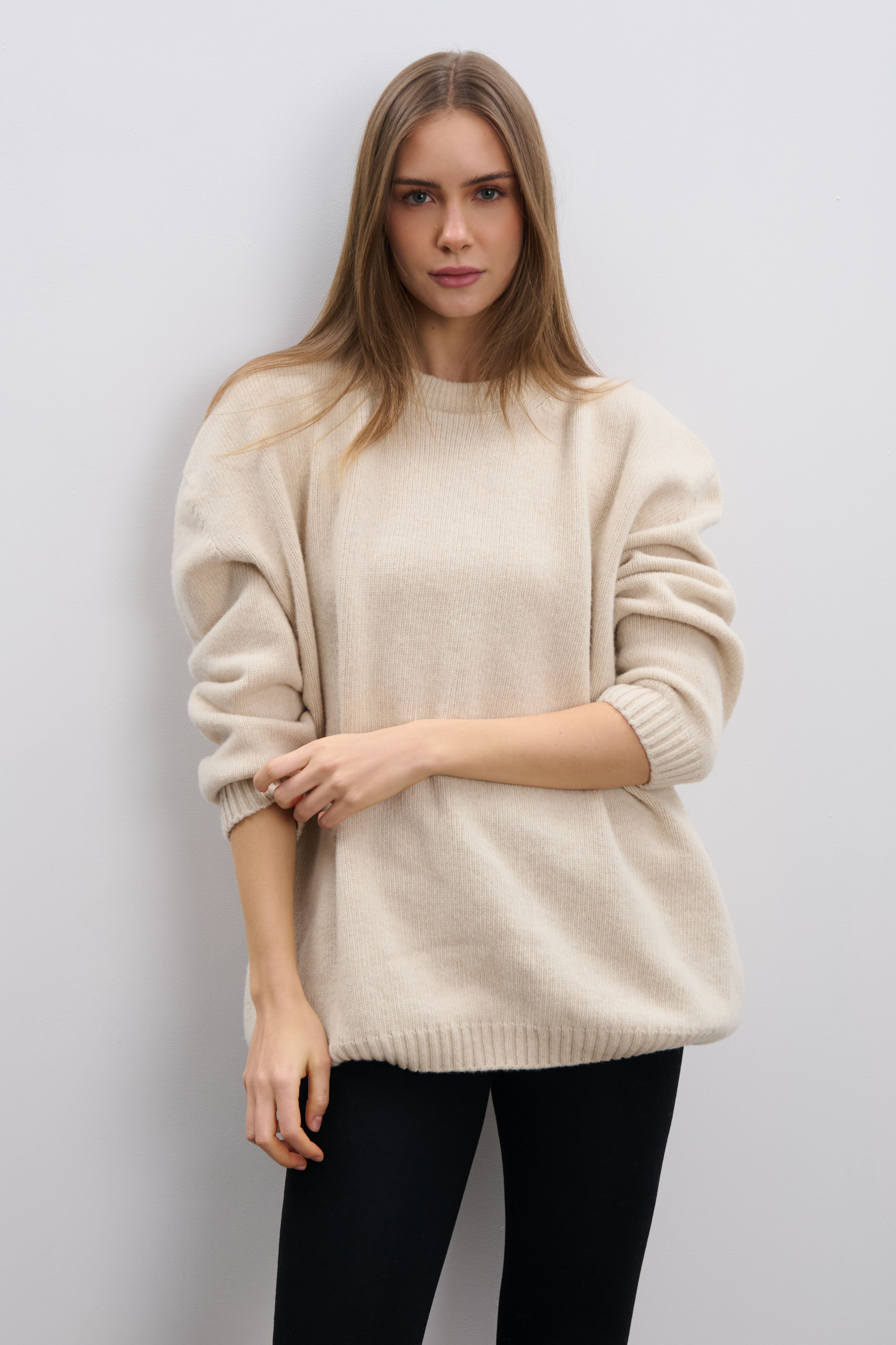 Éloise Pullover aus Kaschmir und Merinowolle, beige