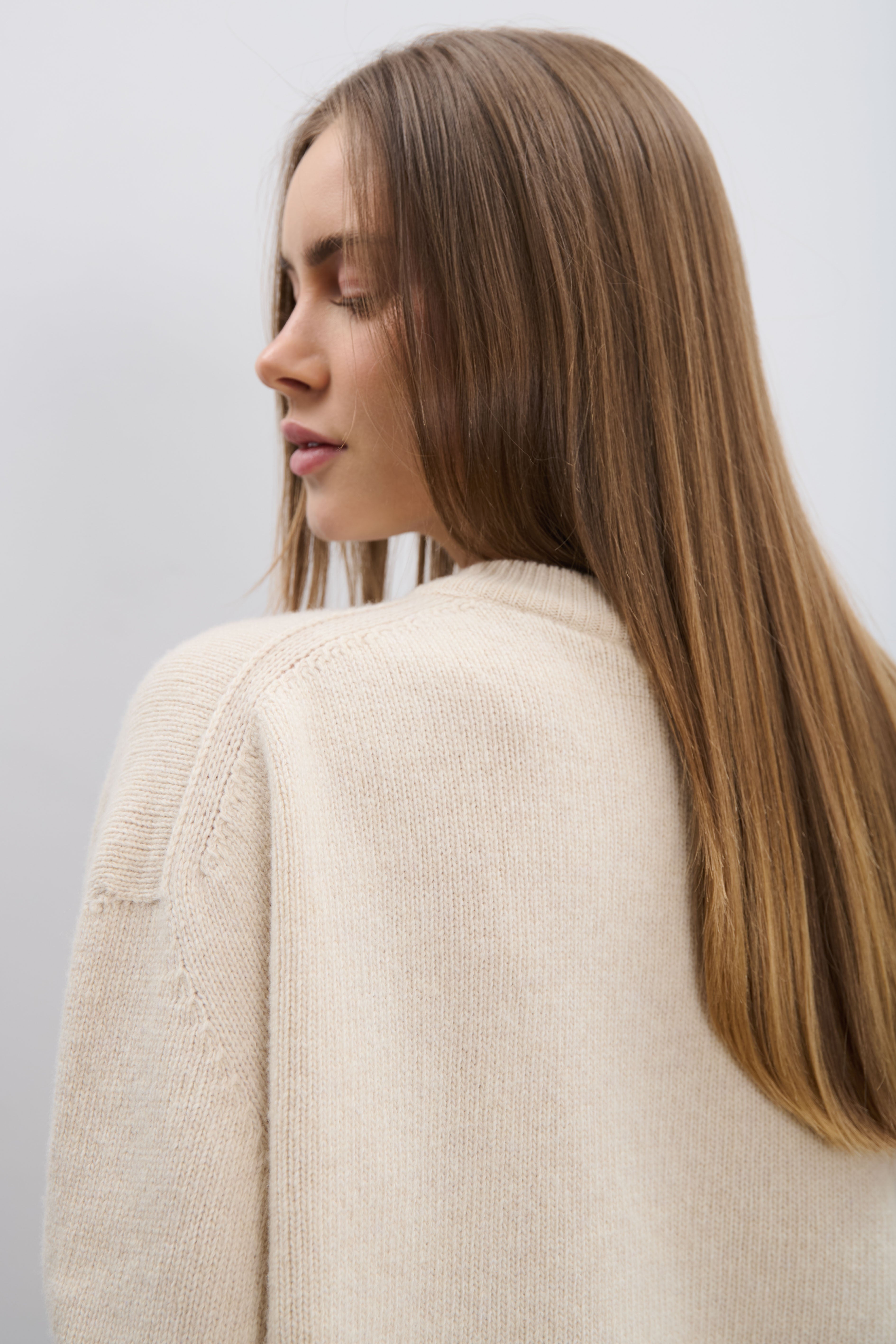 Éloise Pullover aus Kaschmir und Merinowolle, beige