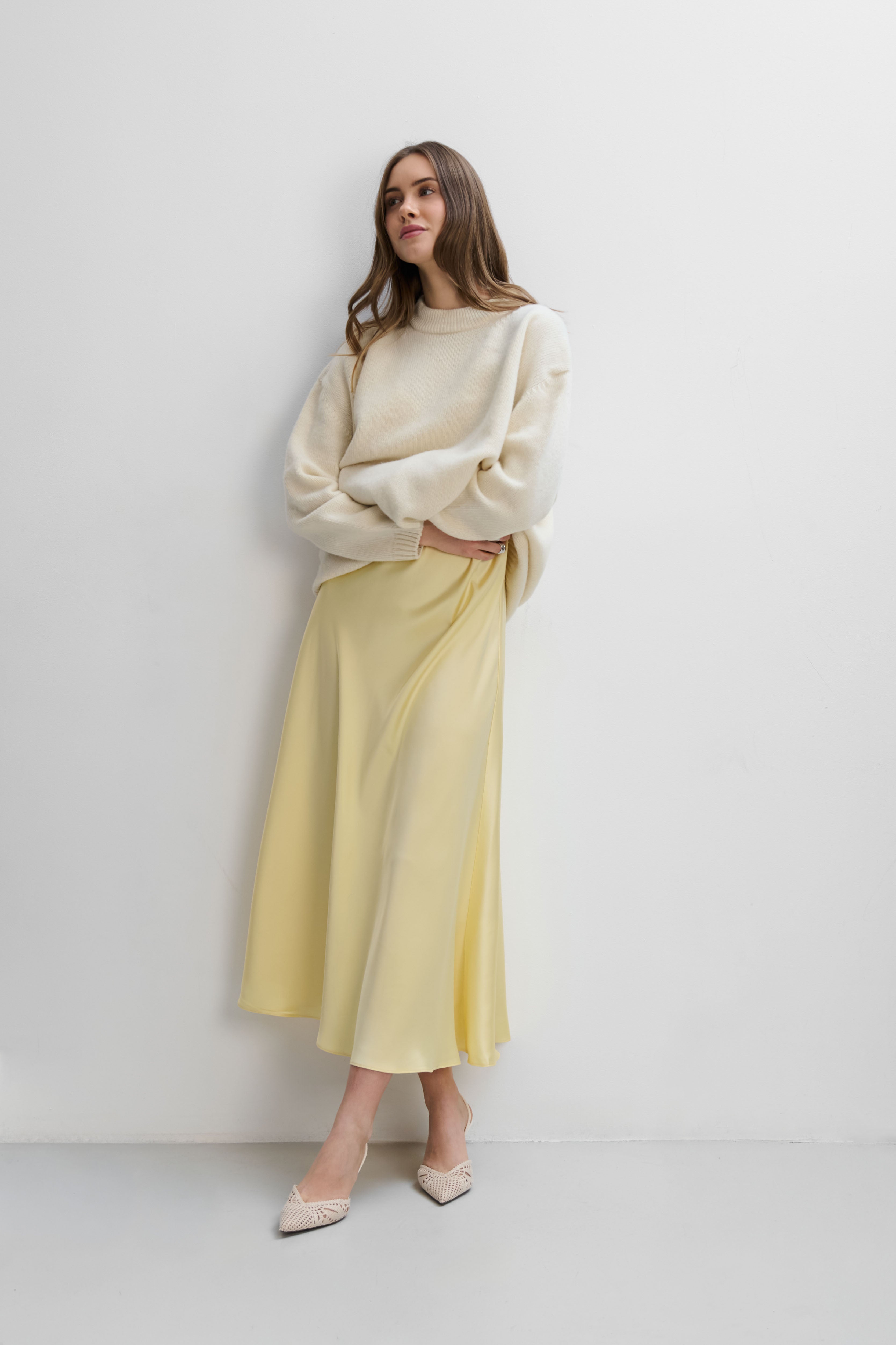 Éloise ecru cashmere and merino wool sweater