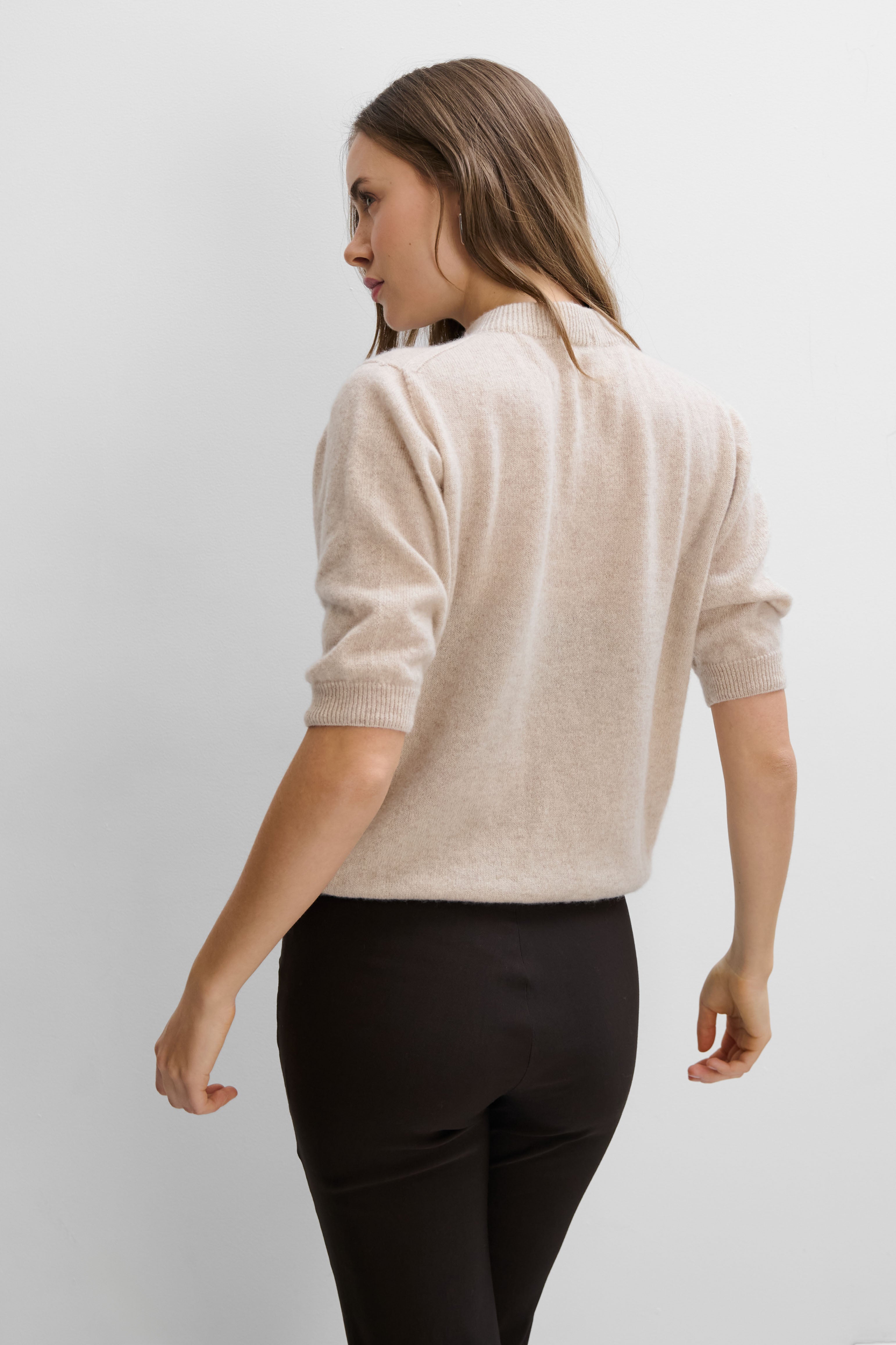 Lumi beige cashmere blouse