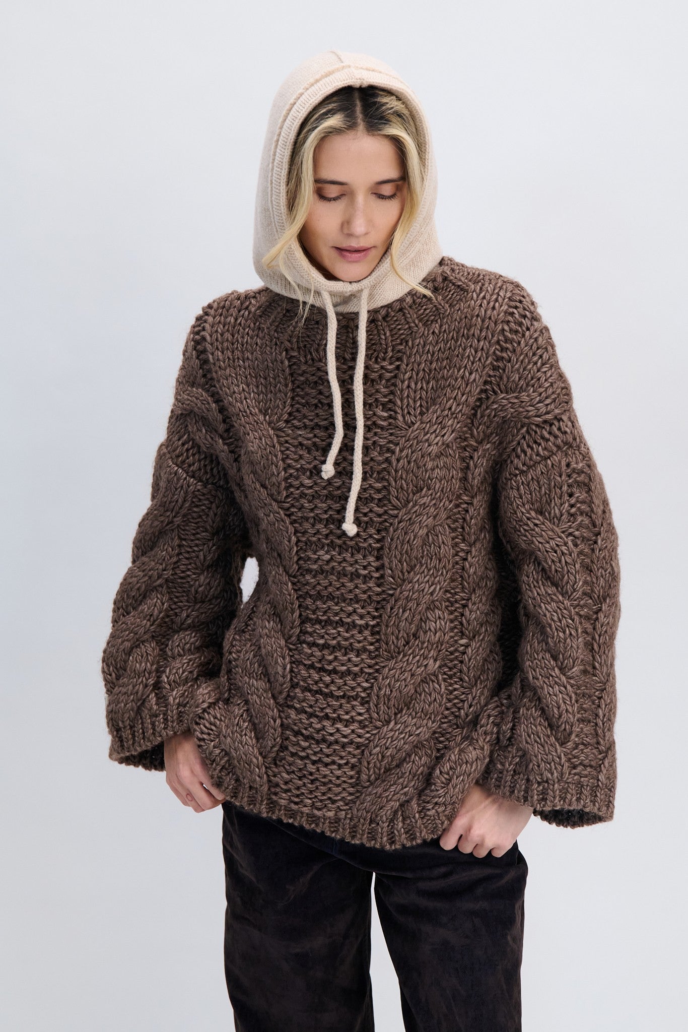 Balaclava z kaszmiru beżowy - 2