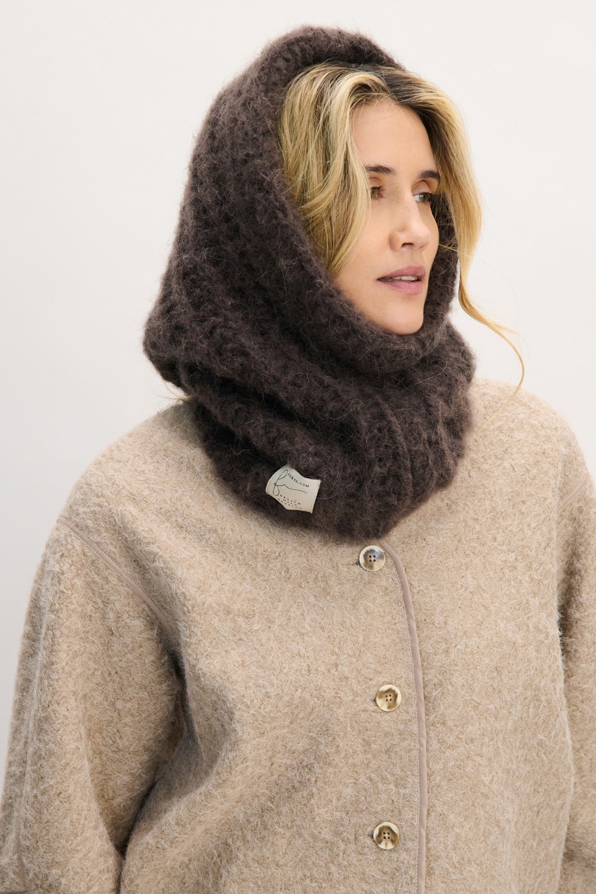 Balaclava z wełny alpaki SOFT HAVEN brązowy - 1