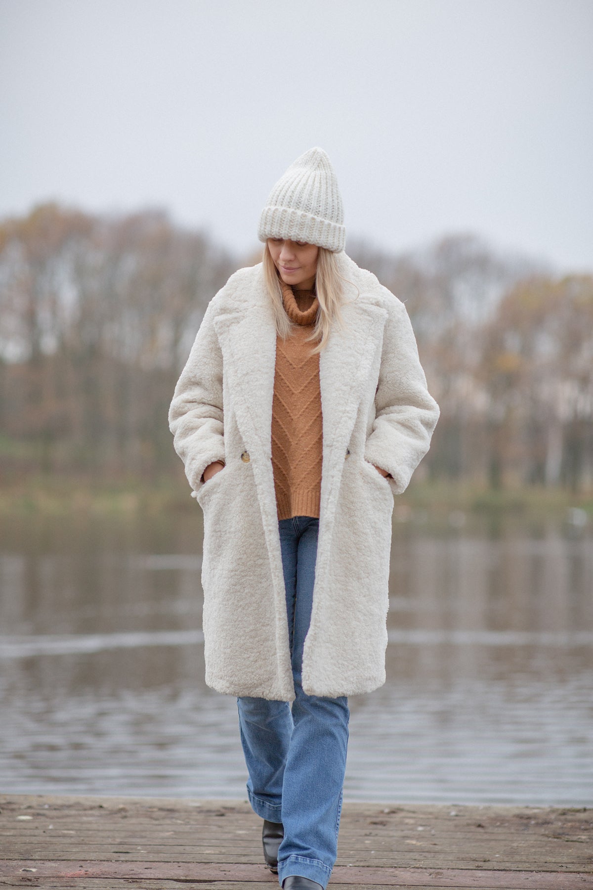 Czapka Chunky Knit ecru - 2