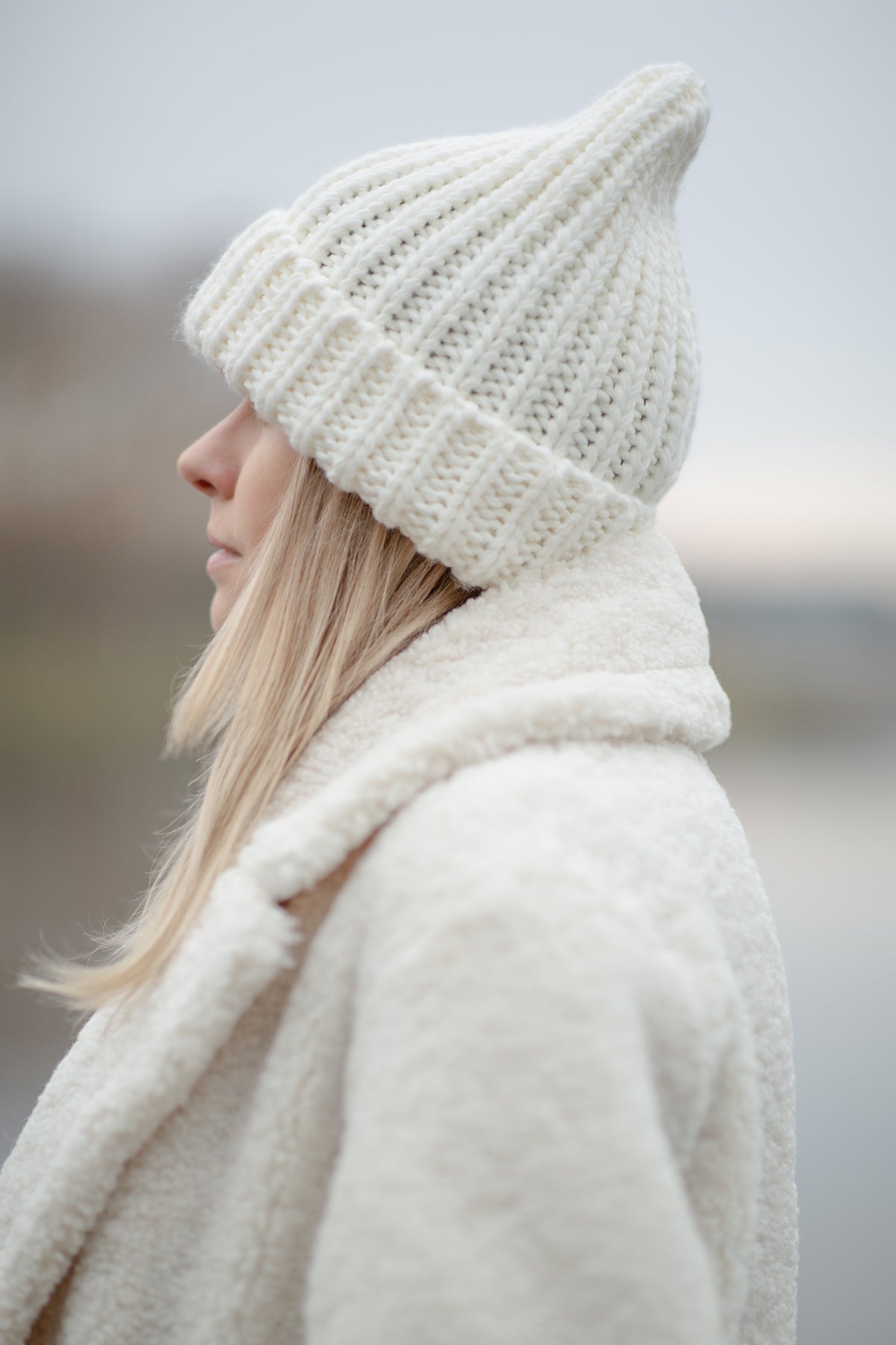 Czapka Chunky Knit ecru - 3