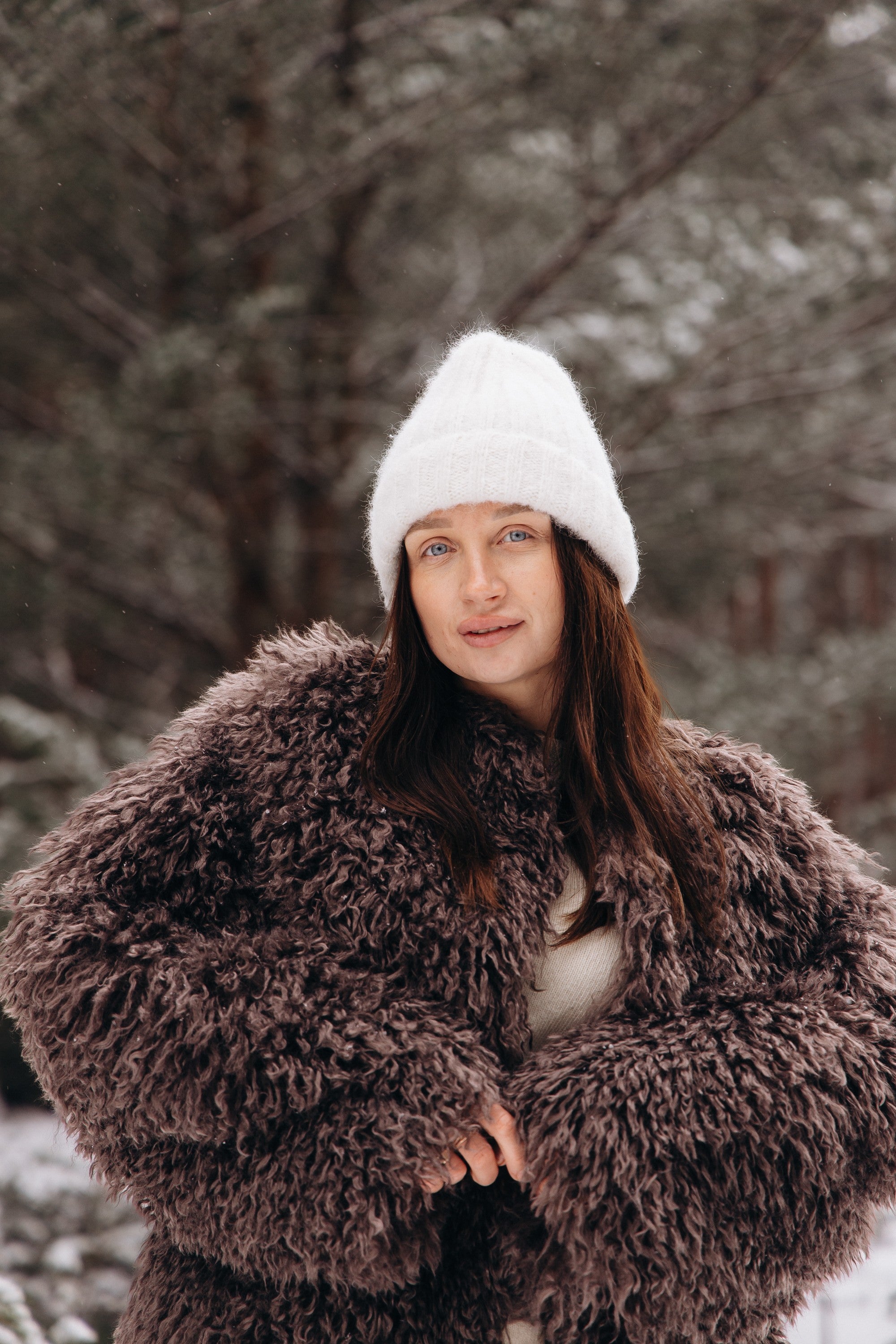 Czapka z wełny alpaki Snow Kiss ecru - 3