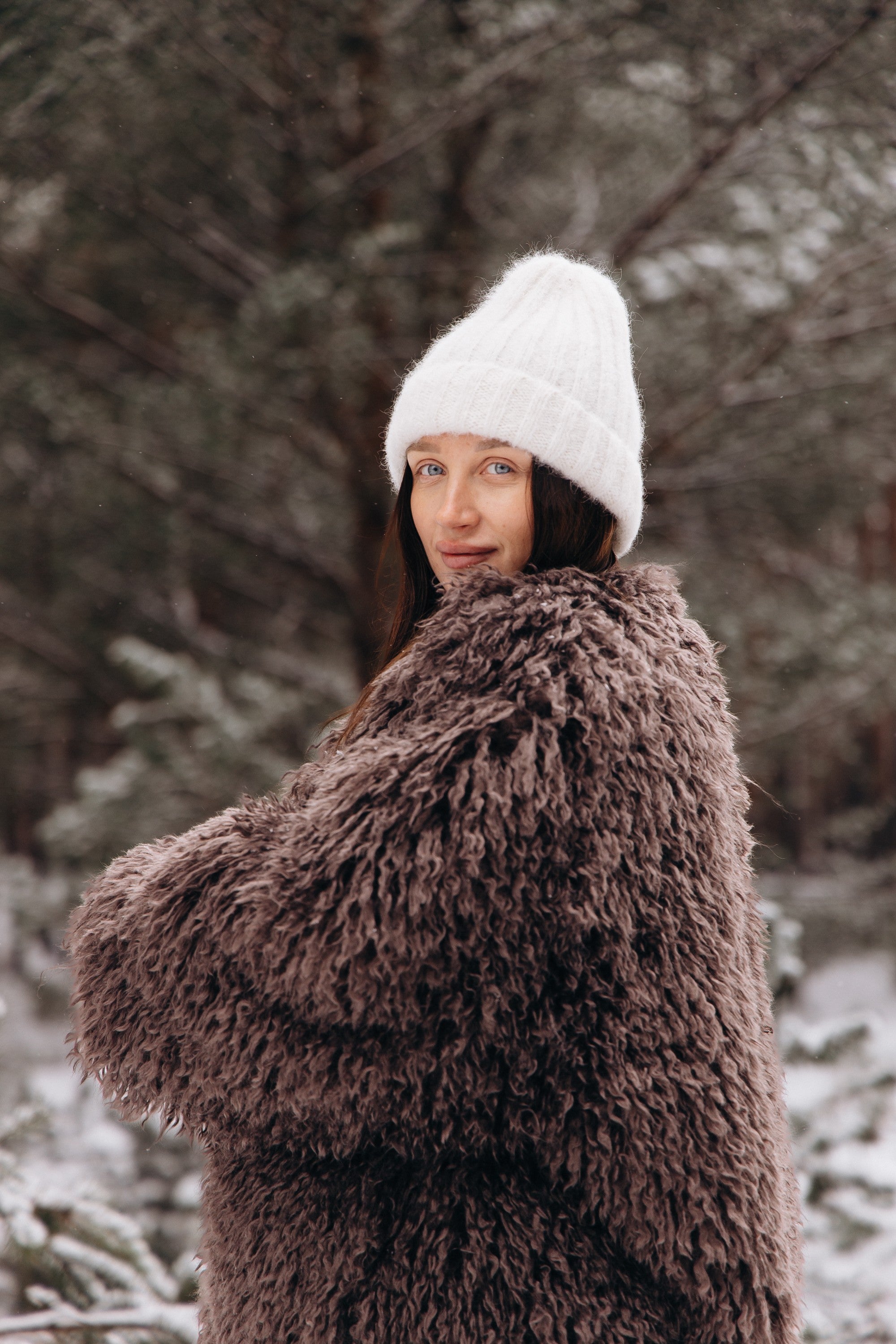 Czapka z wełny alpaki Snow Kiss ecru - 10