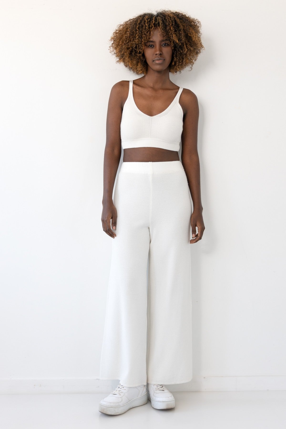 Dzianinowy top ecru - 4