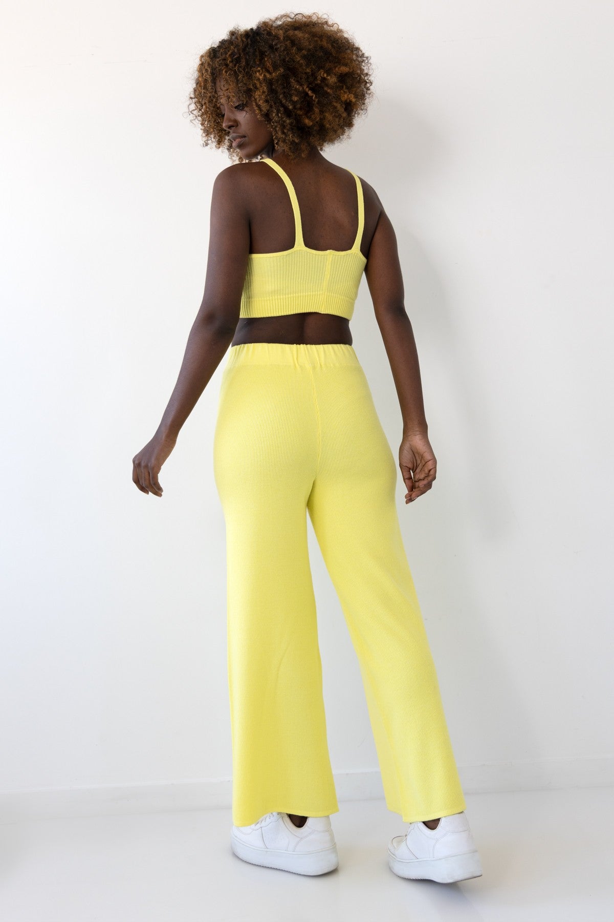 Dzianinowy top żółty - 3