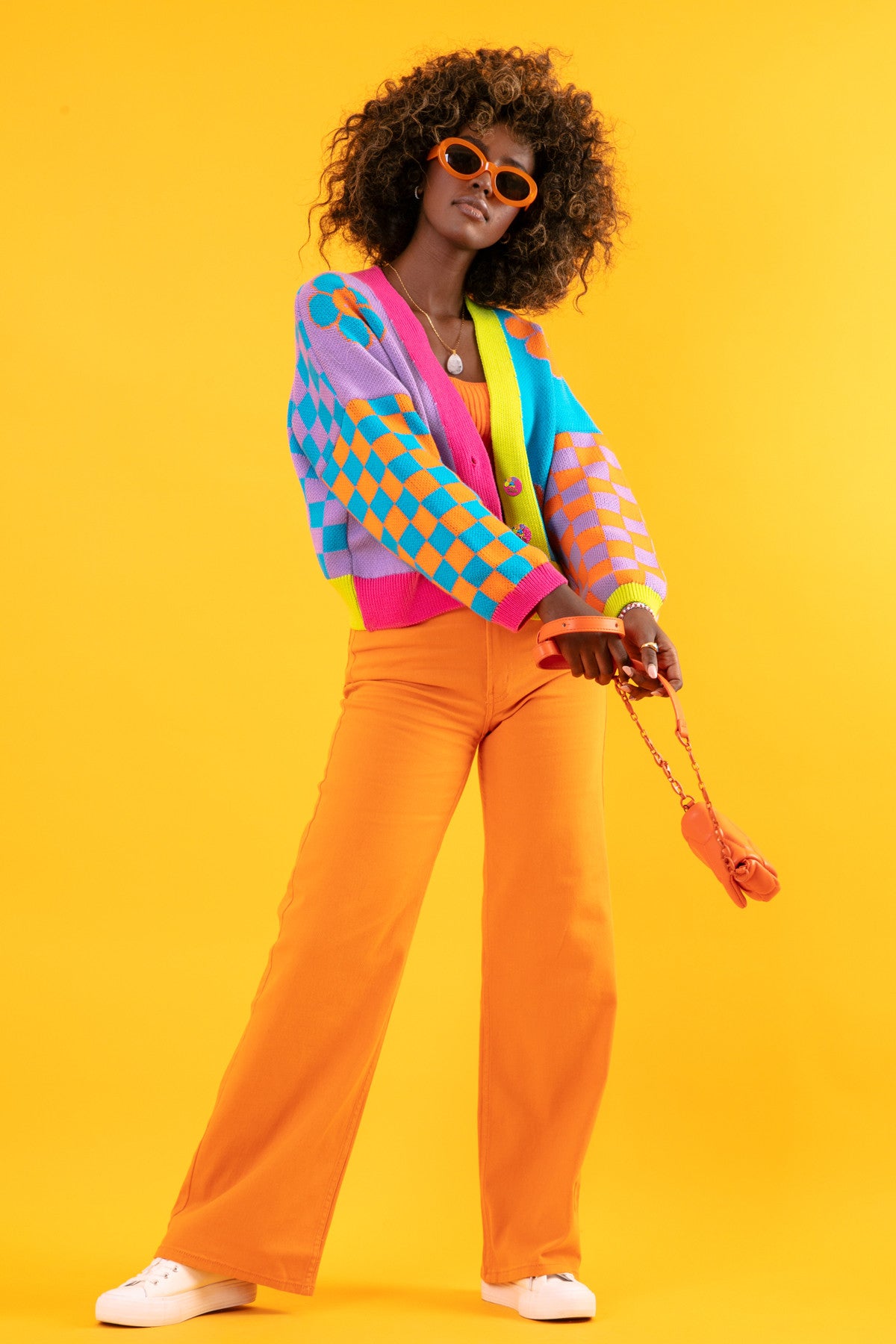 Kardigan w kwiaty - sweter zapinany krótki bawełniany niebieski - 2