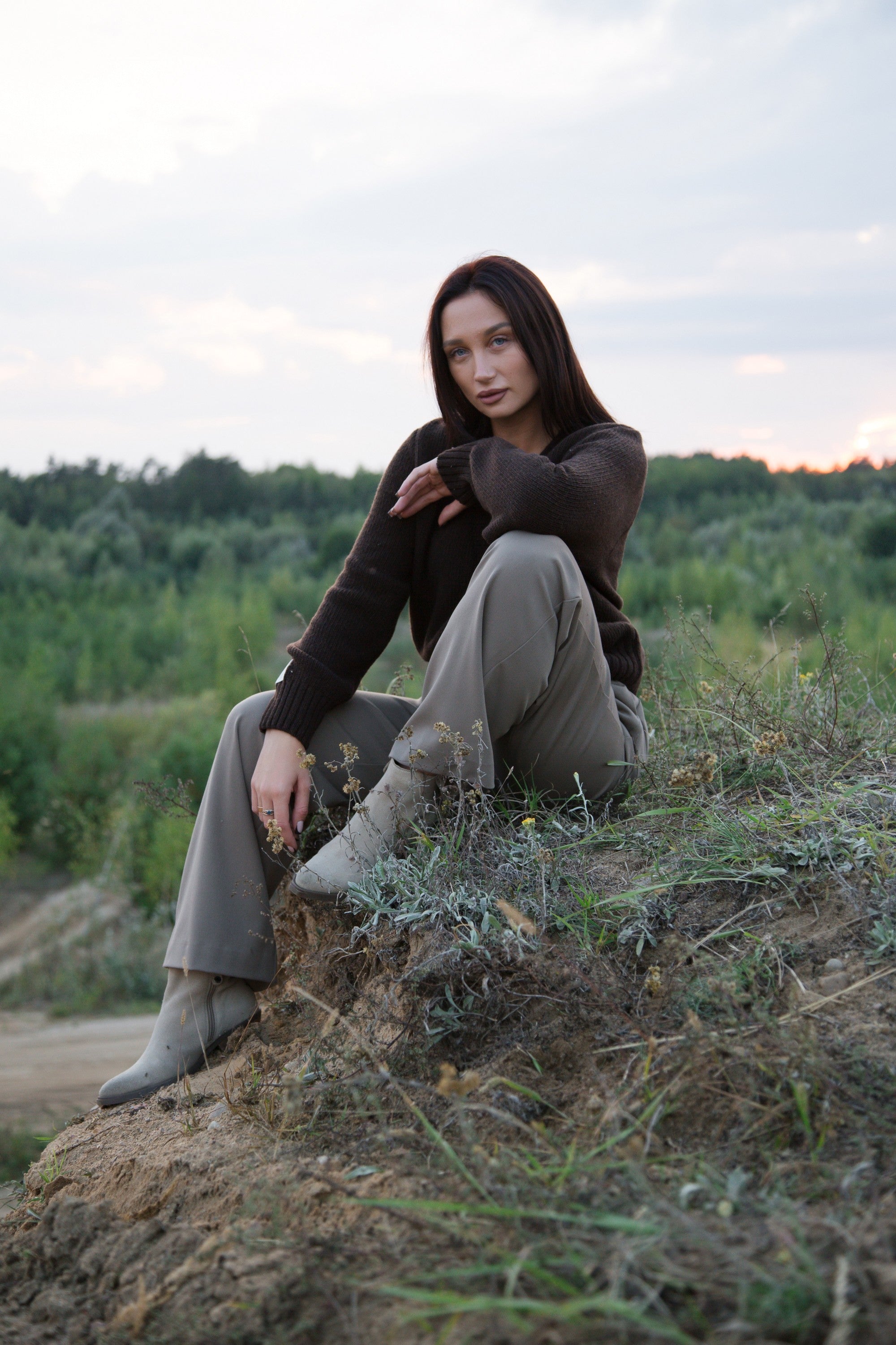 Kardigan z wełny merynos zapinany brąz brązowy - 6