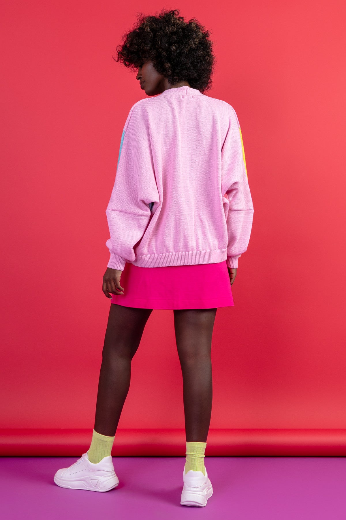 bawełniany kardigan o kroju oversize jasnoróżowy - 14