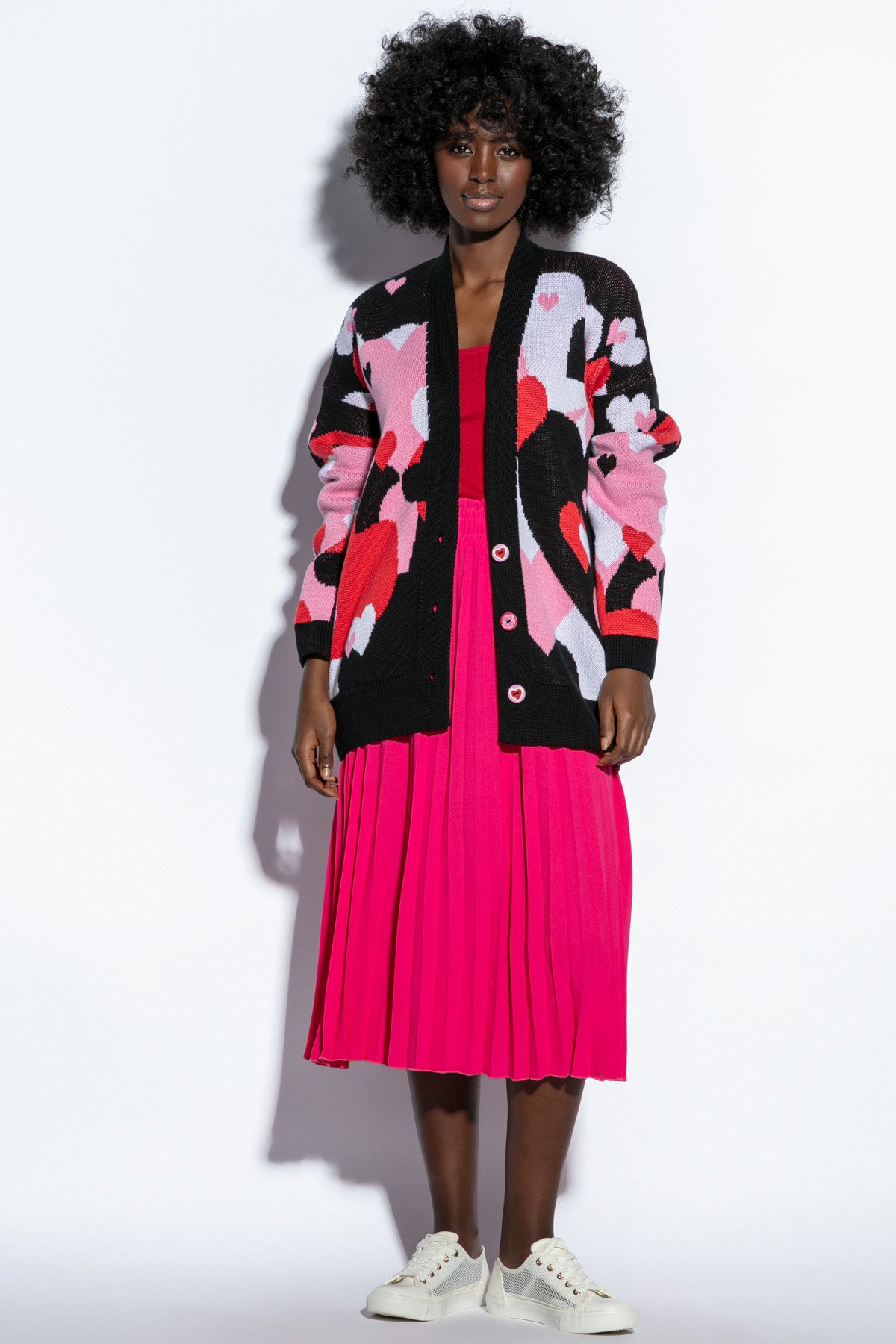 bawełniany kardigan serca czarny - 2