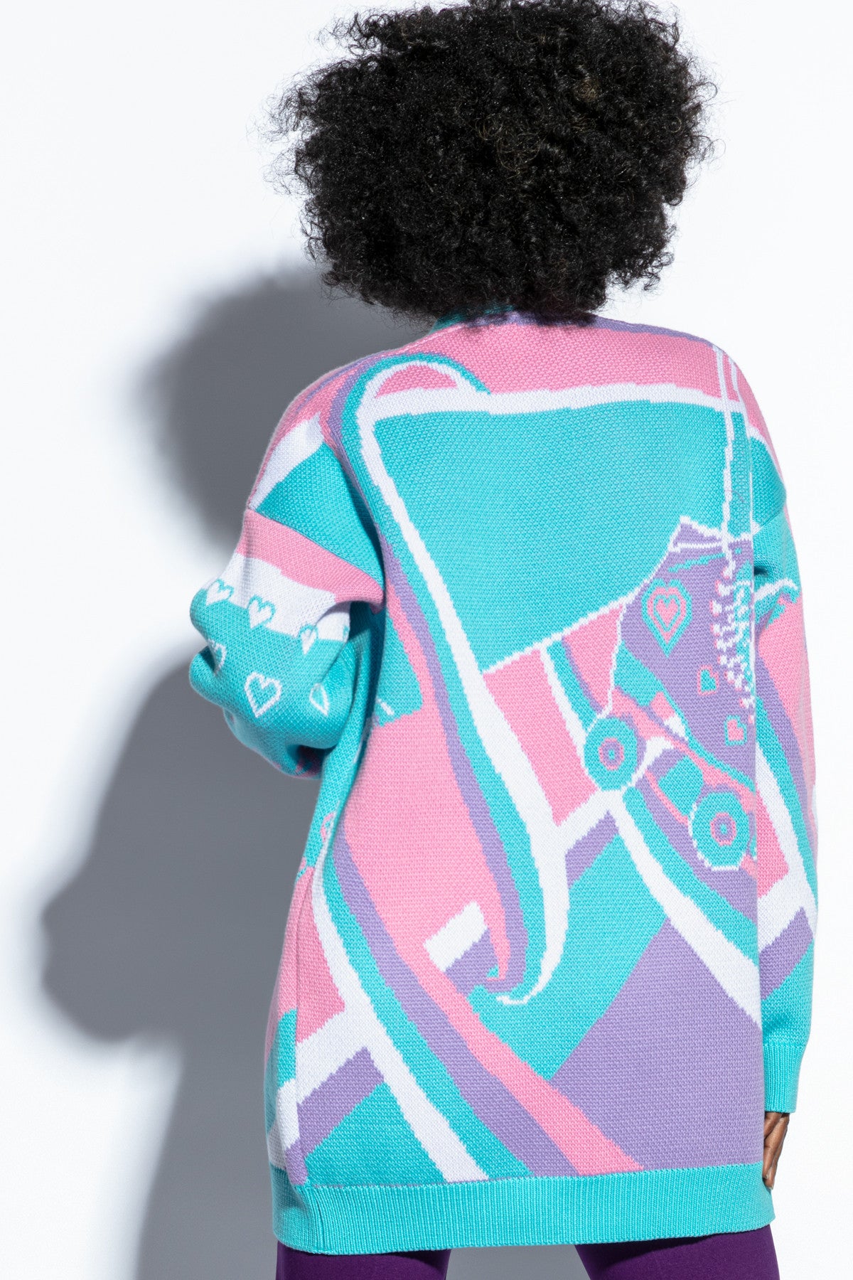 bawełniany kardigan wrotki niebieski - 4