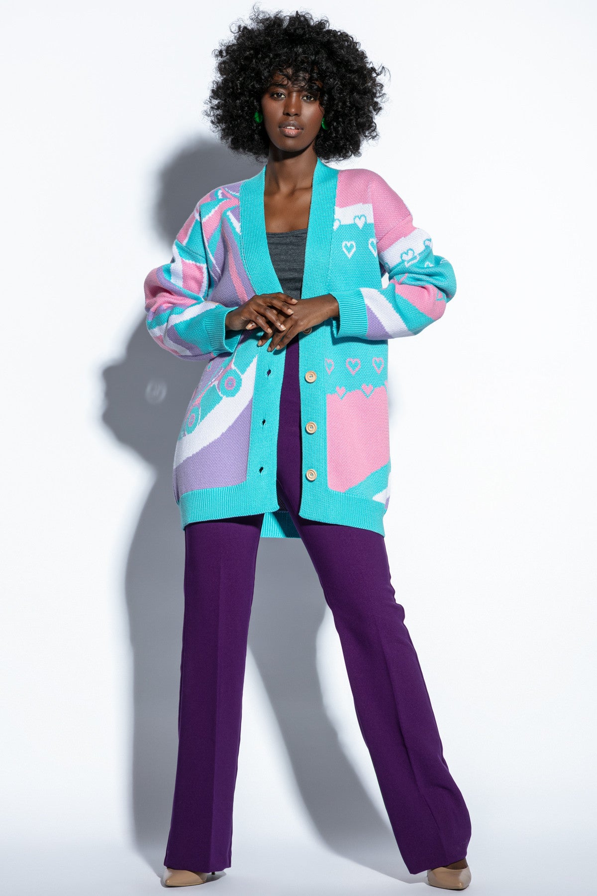 bawełniany kardigan wrotki niebieski - 2