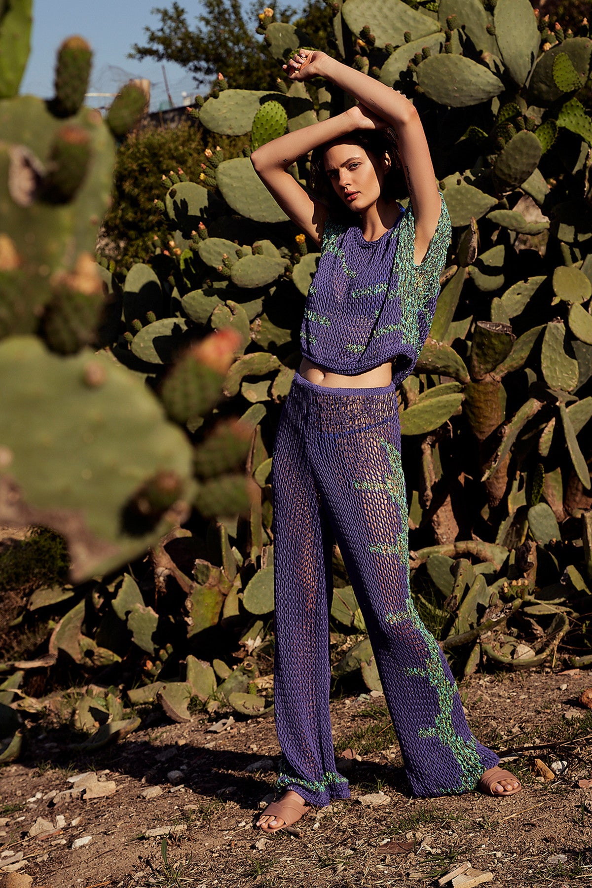 komplet bluzka i spodnie fioletowy - 11