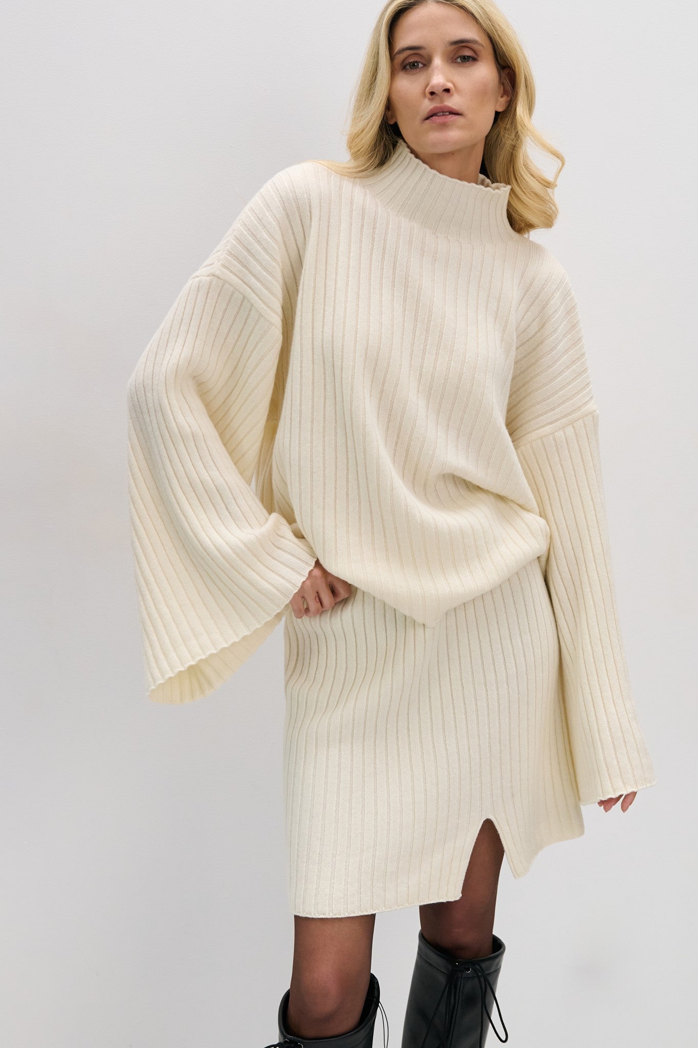 Sweter z kaszmiru CASHMERE PURE LOVE ecru - 1