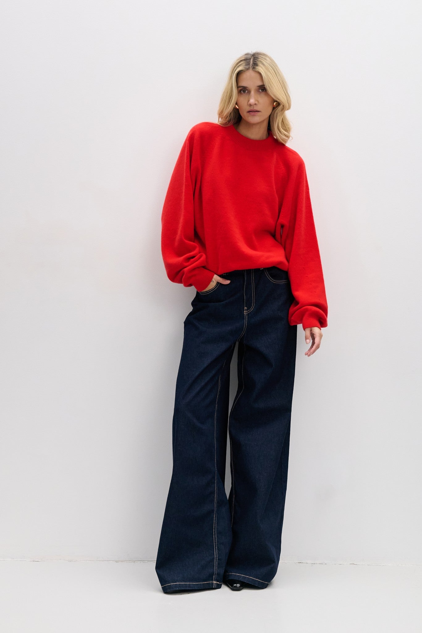 Sweter z kaszmiru Cashmere Velvet Air czerwony - 2