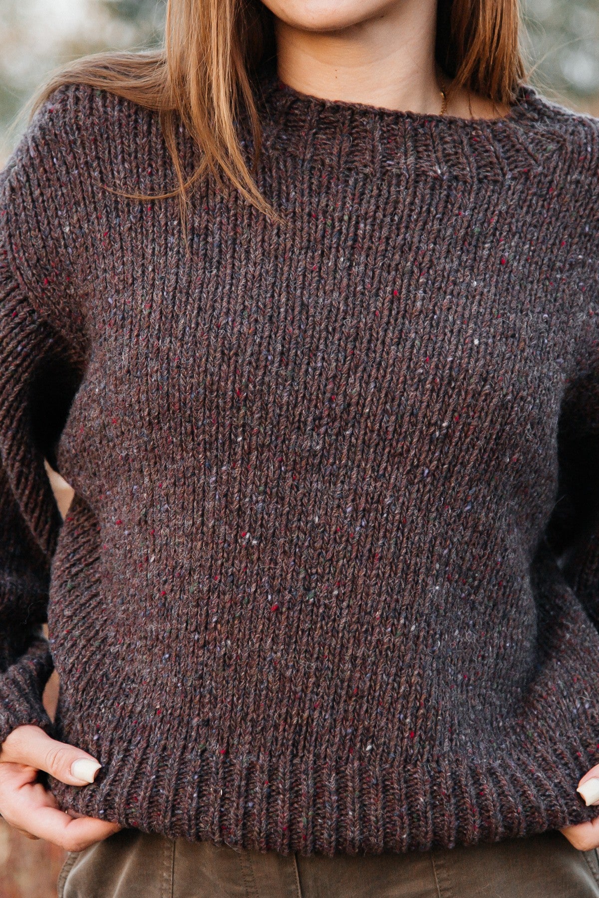 Sweter z wełny Cinnamon Bark brązowy - 3