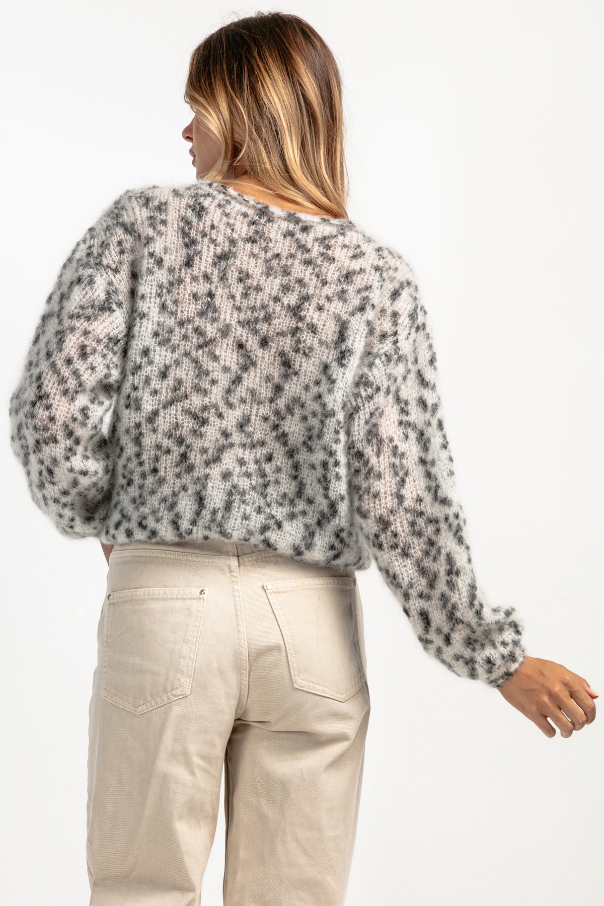 Sweter z wełny kid moher Snow Polar Dream szary - 6