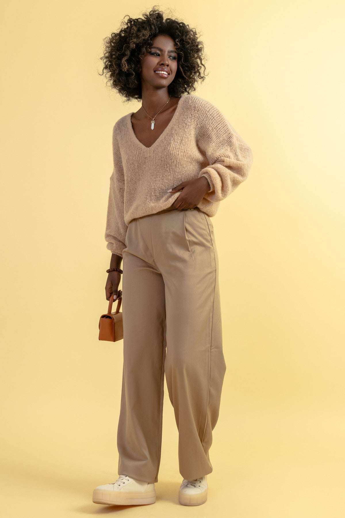 Sweter z wełny merynos kość słoniowa - 3