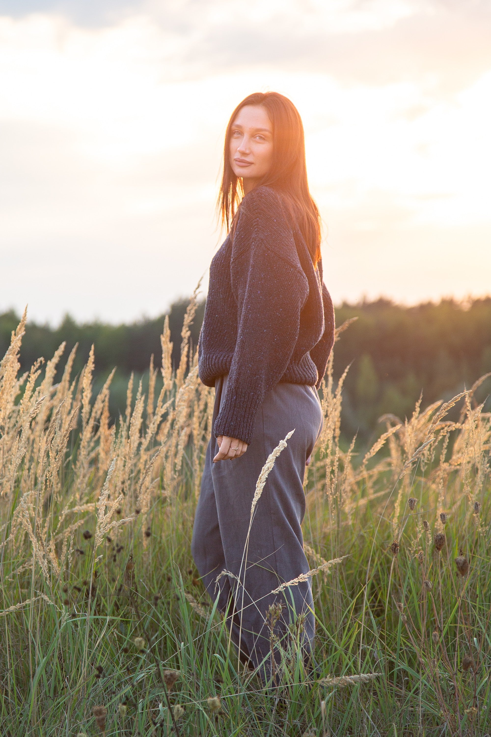 Sweter z wełny Midnight Sky granat granatowy - 10