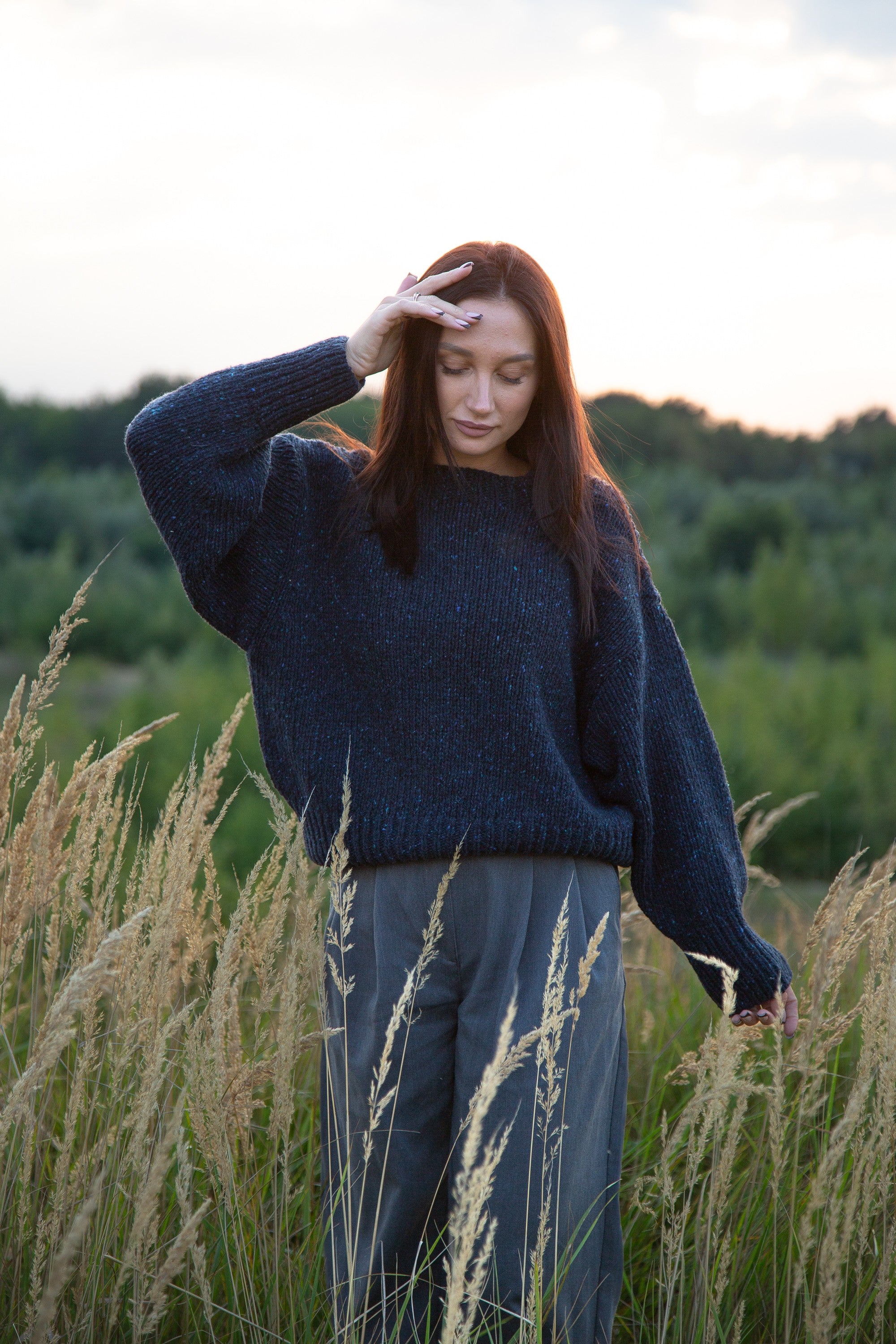 Sweter z wełny Midnight Sky granat granatowy - 2