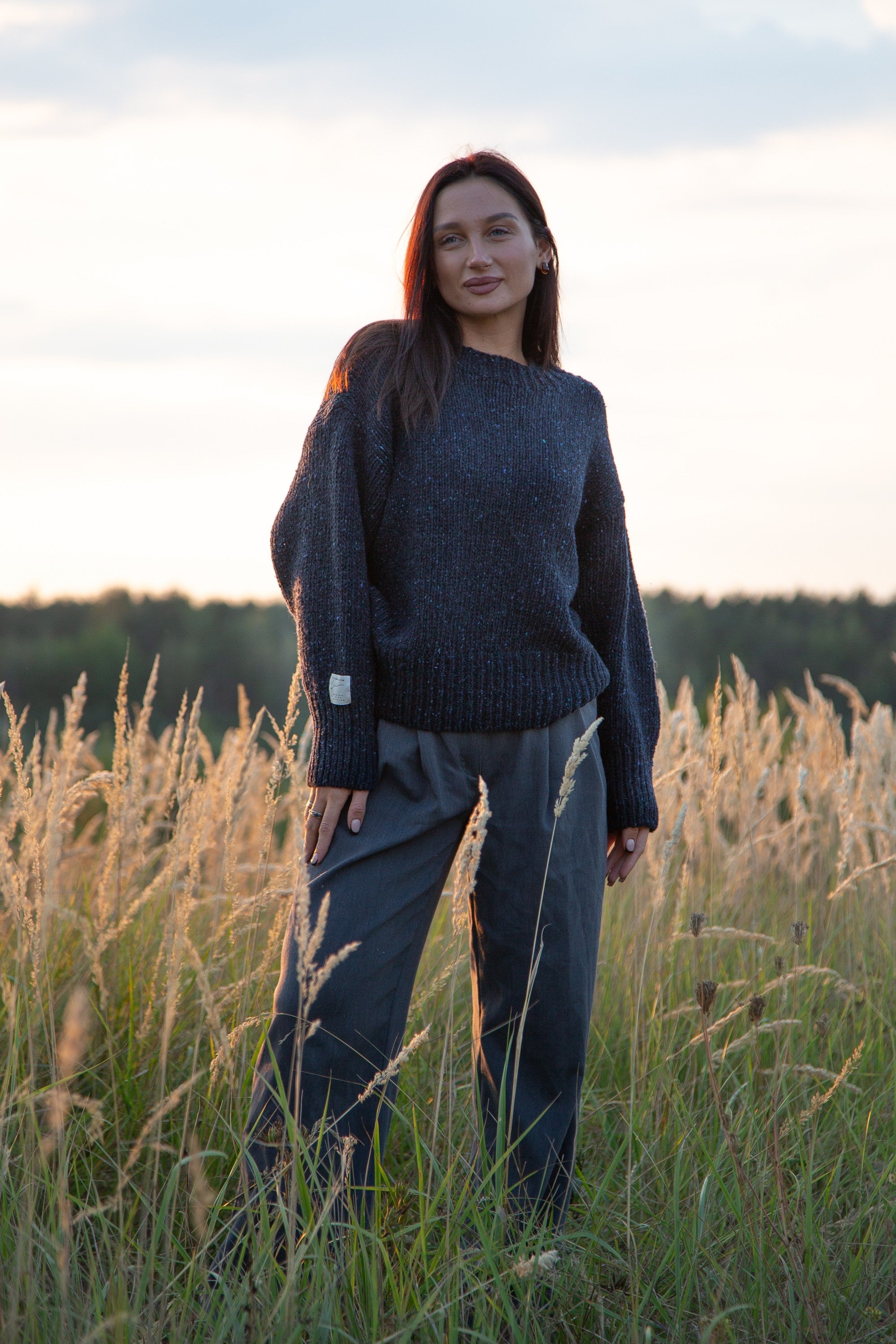 Sweter z wełny Midnight Sky granat granatowy - 4