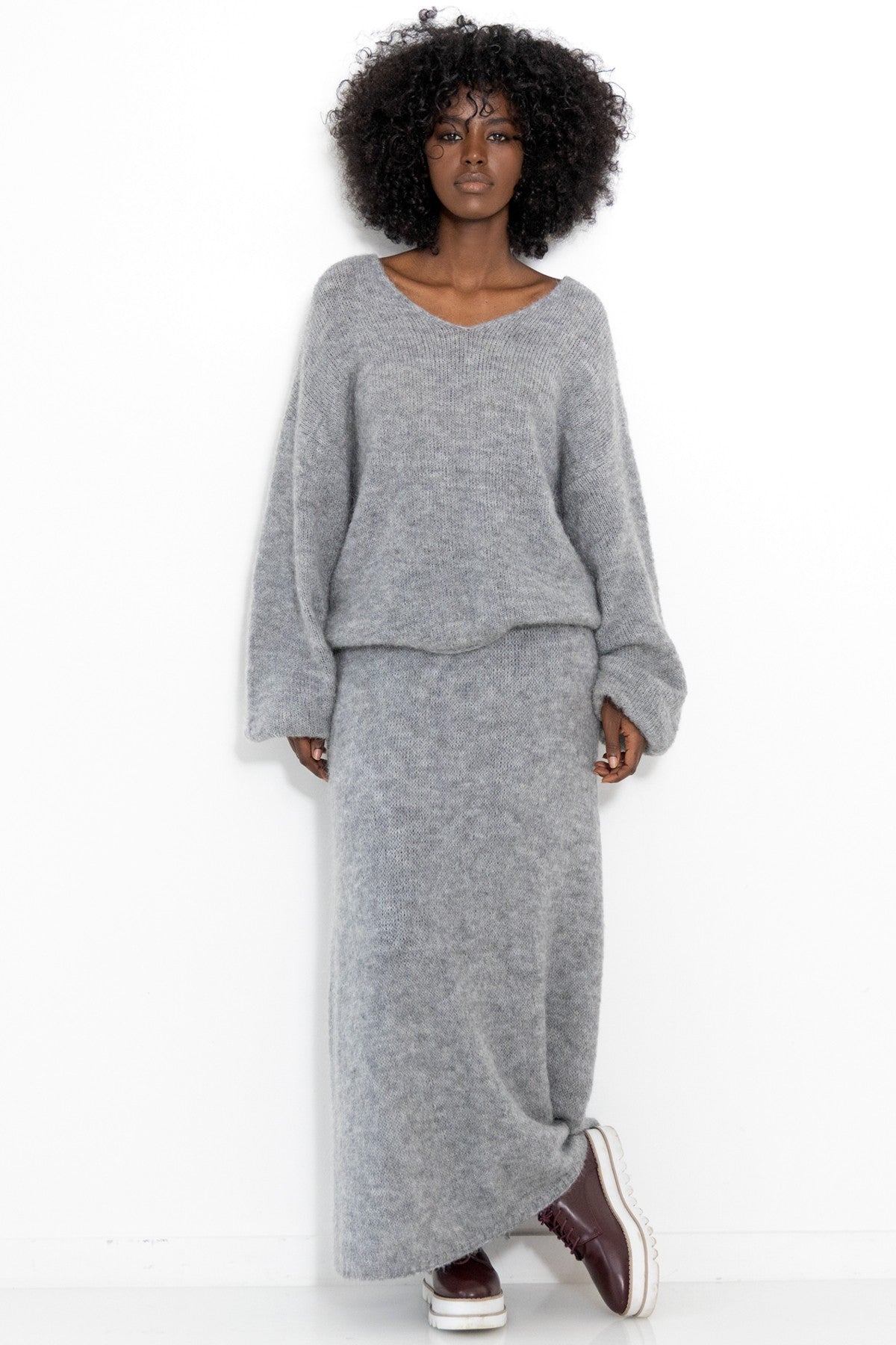 Sweter z wełny szary - 3