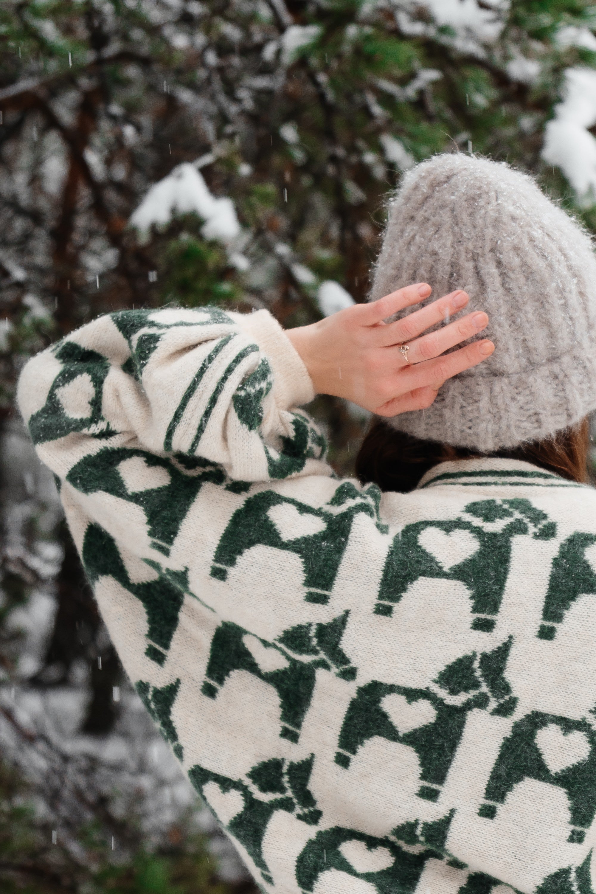 Sweter żakardowy Ponies zielony - 6