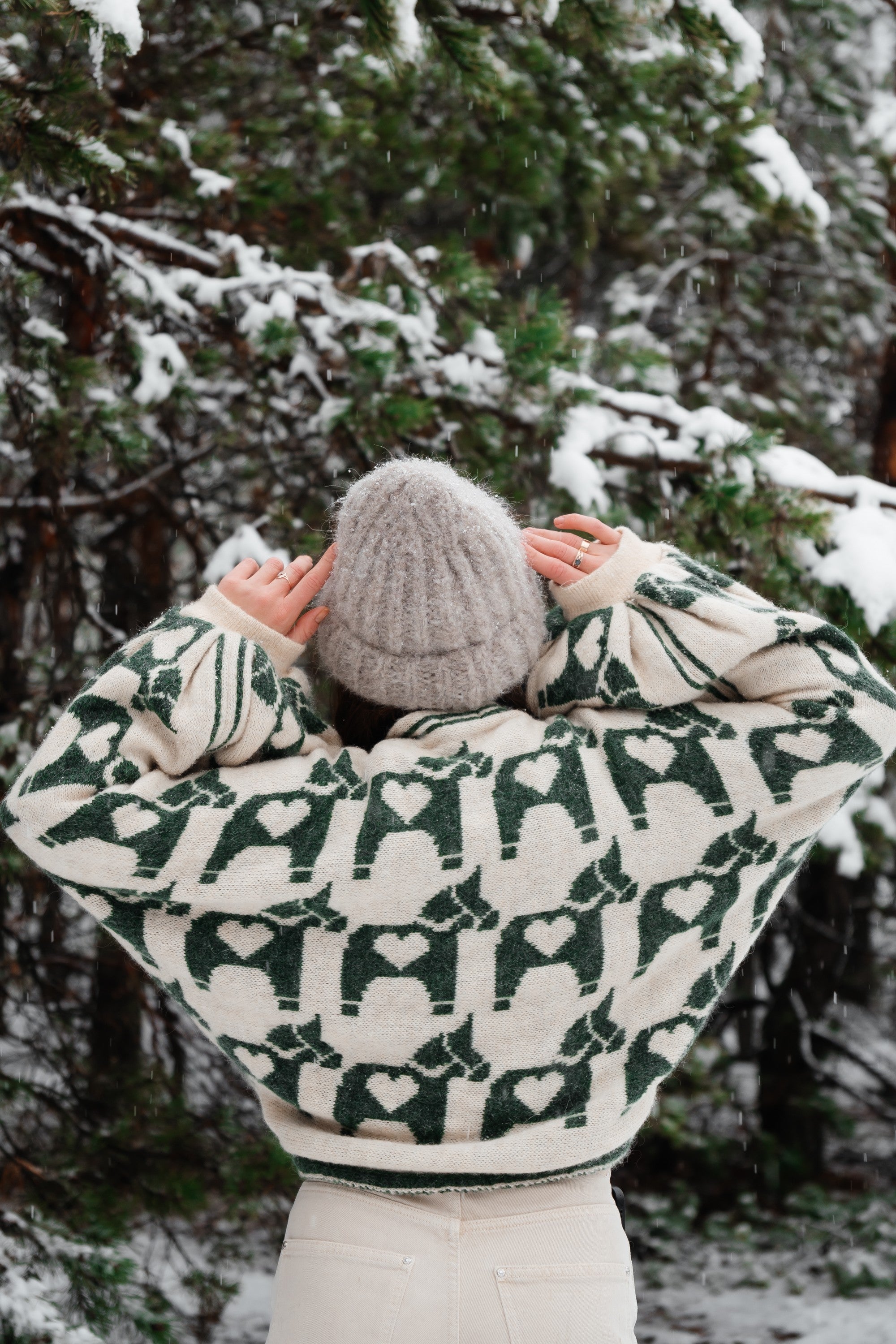 Sweter żakardowy Ponies zielony - 8