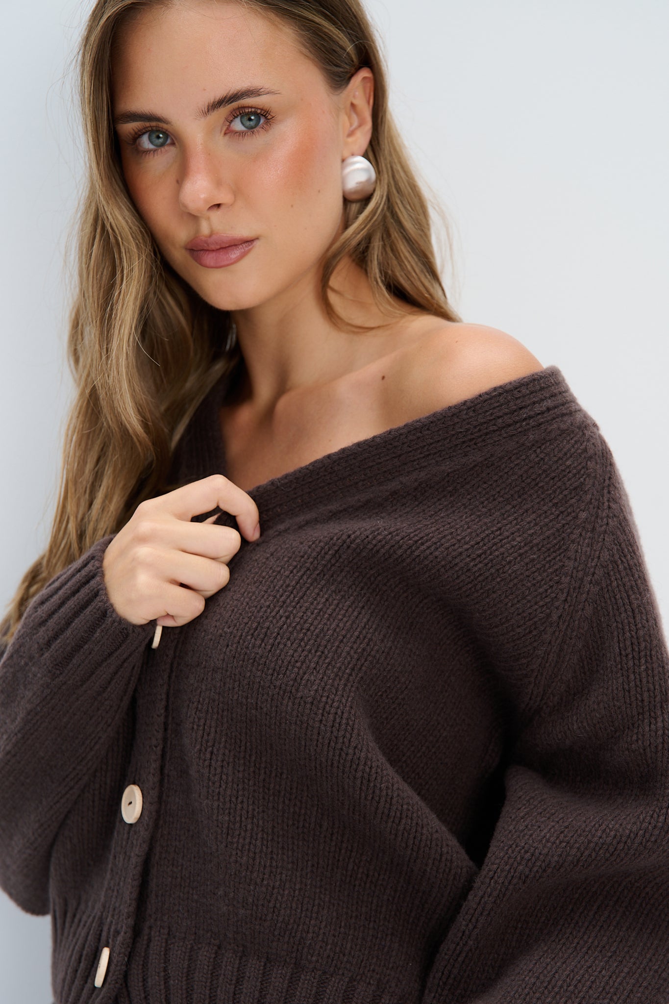 Cardigan aus Kaschmir und Merinowolle von Velvet Core, Rosa