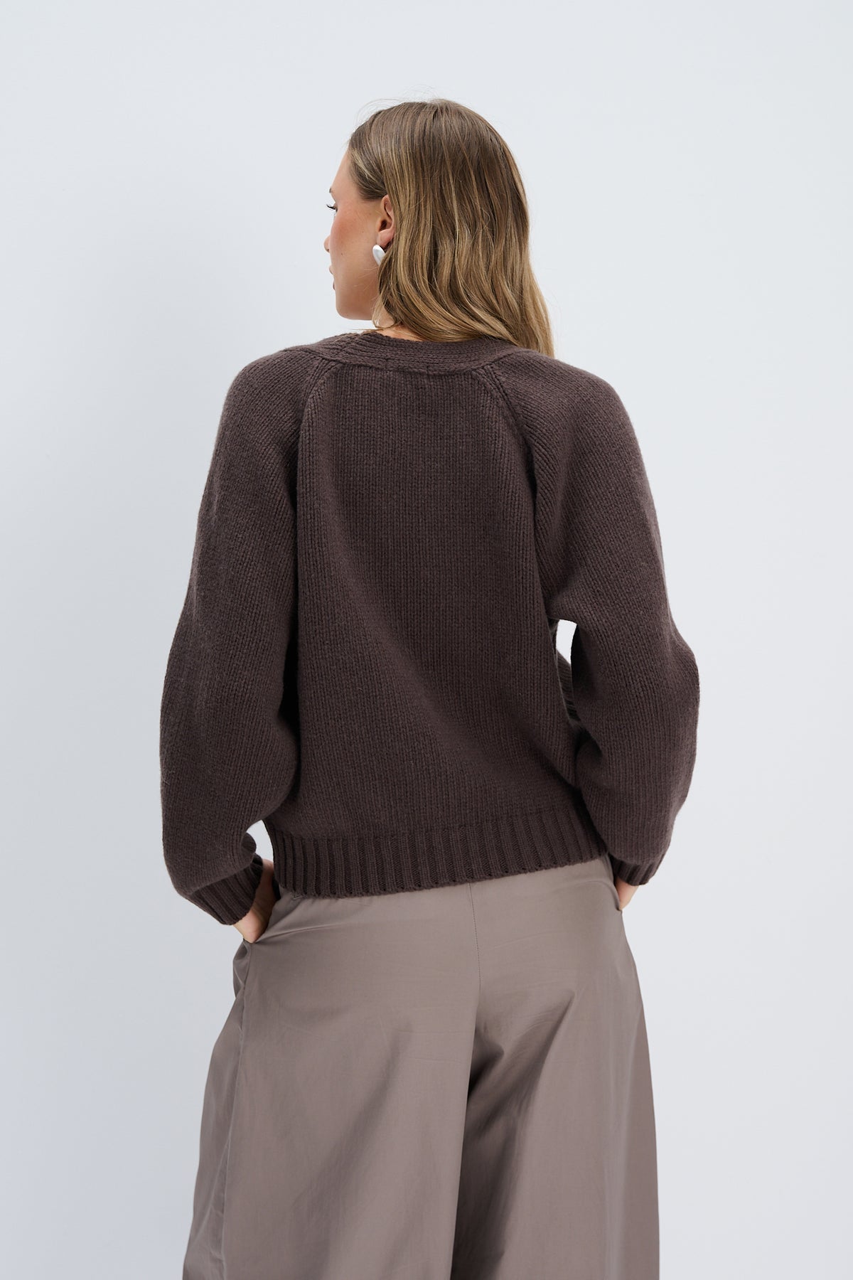 Cardigan aus Kaschmir und Merinowolle von Velvet Core, Rosa