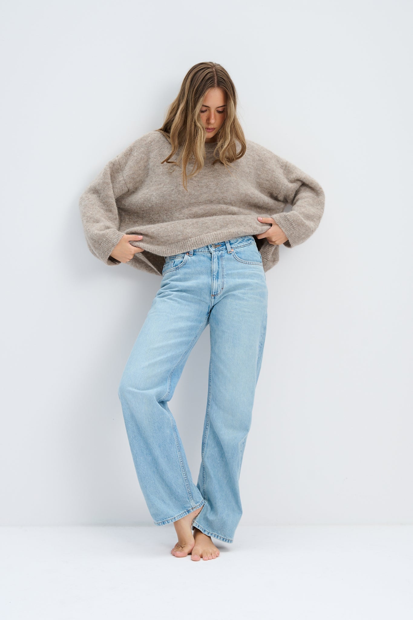 Sweter z wełny alpaki Avalon taupe