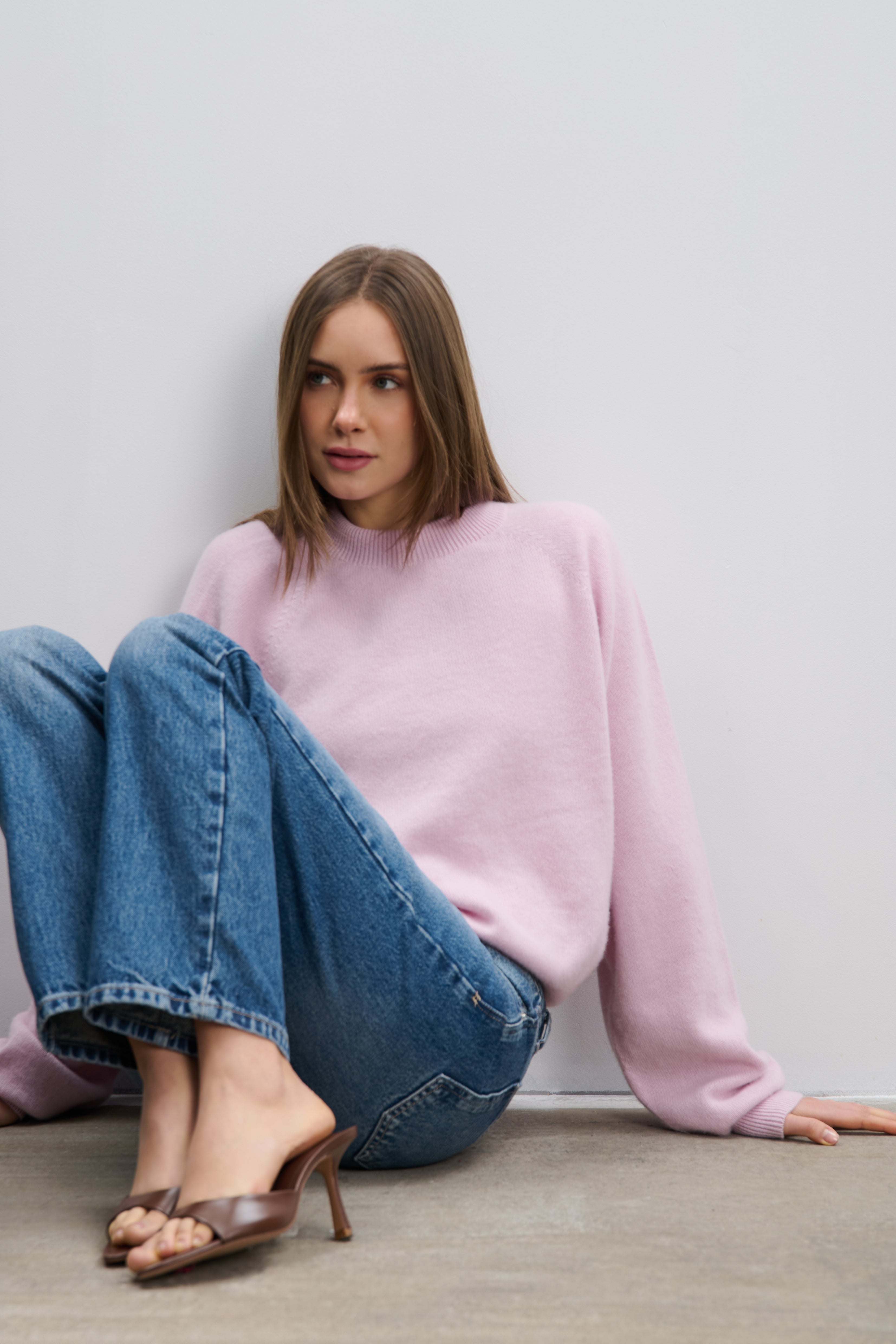 Sweter z kaszmiru Cashmere Velvet Air jasny różowy