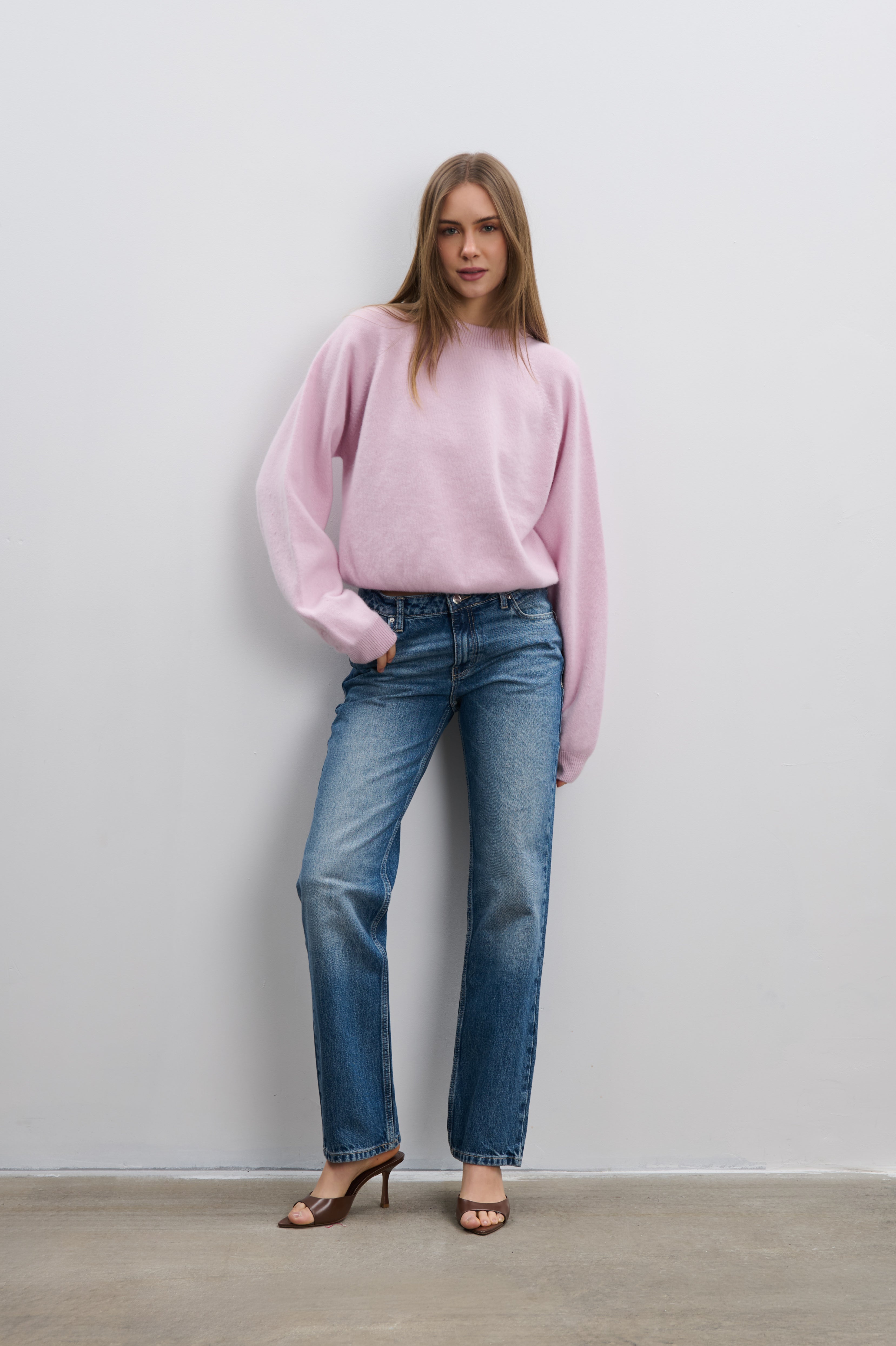 Sweter z kaszmiru Cashmere Velvet Air jasny różowy
