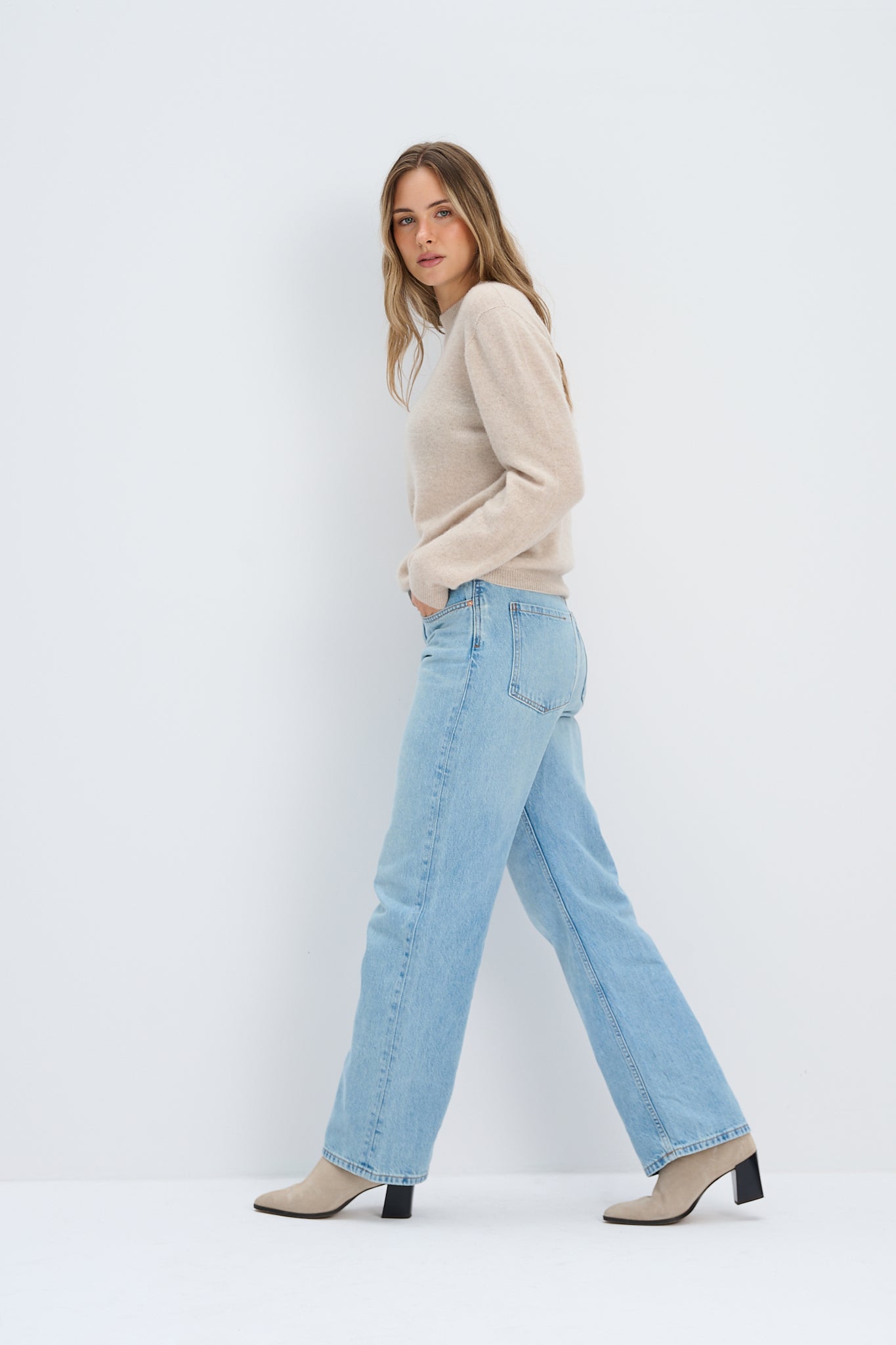 Sweter z kaszmiru CASHMERE PURE FORM beżowy
