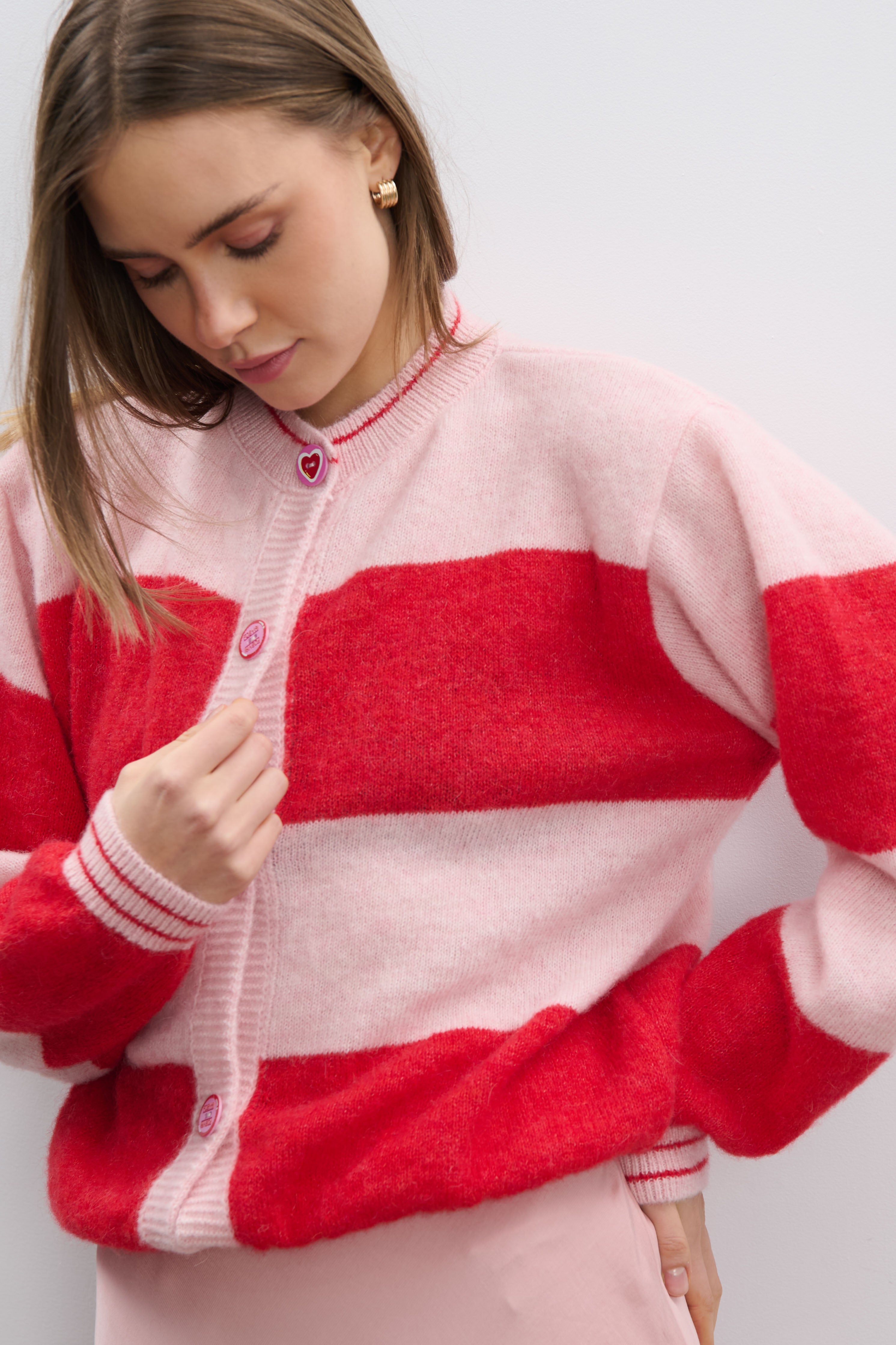 Kardigan z wełny alpaki Sweet Ritual czerwony