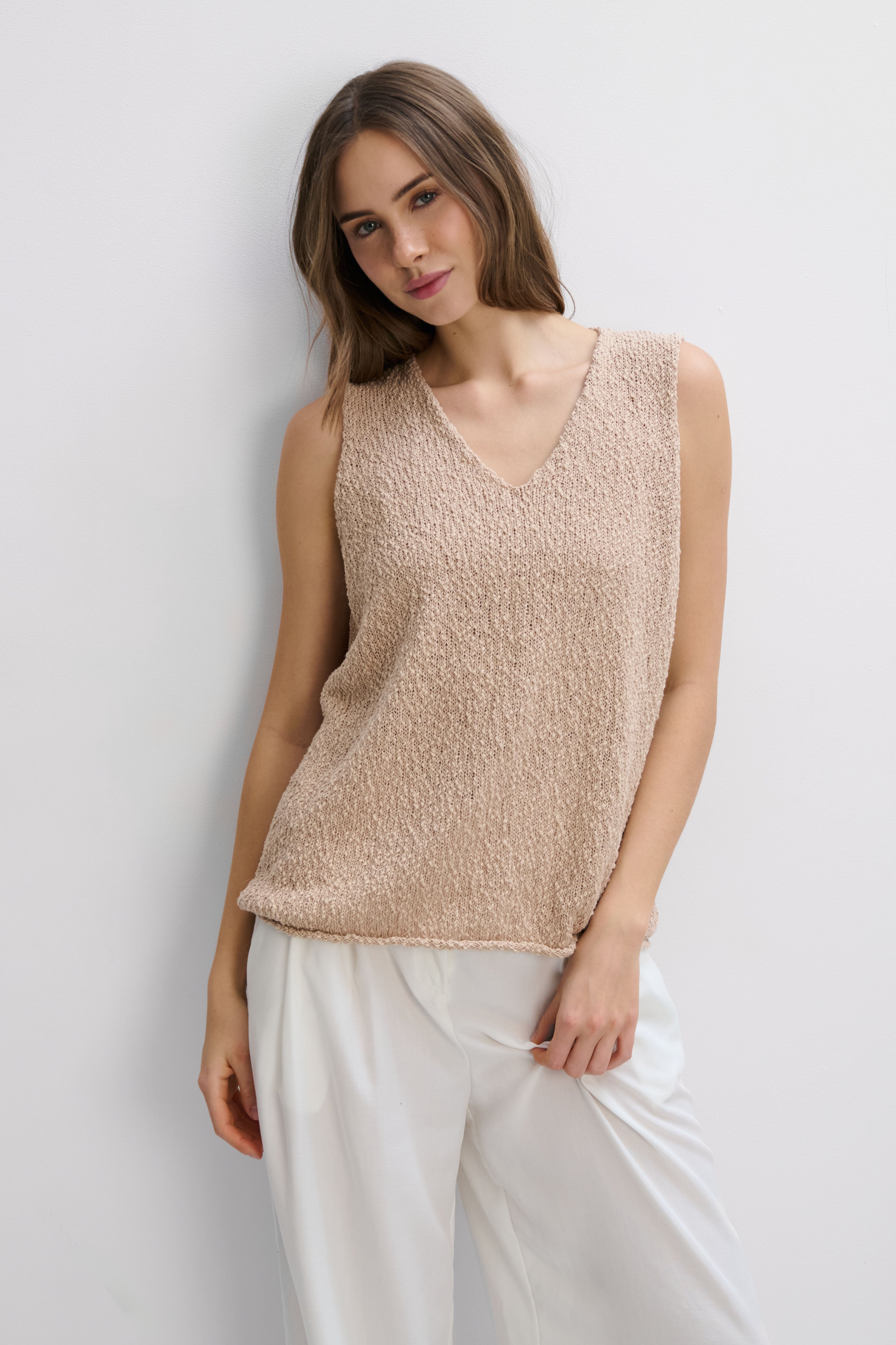 Organic cotton top caramel caramel