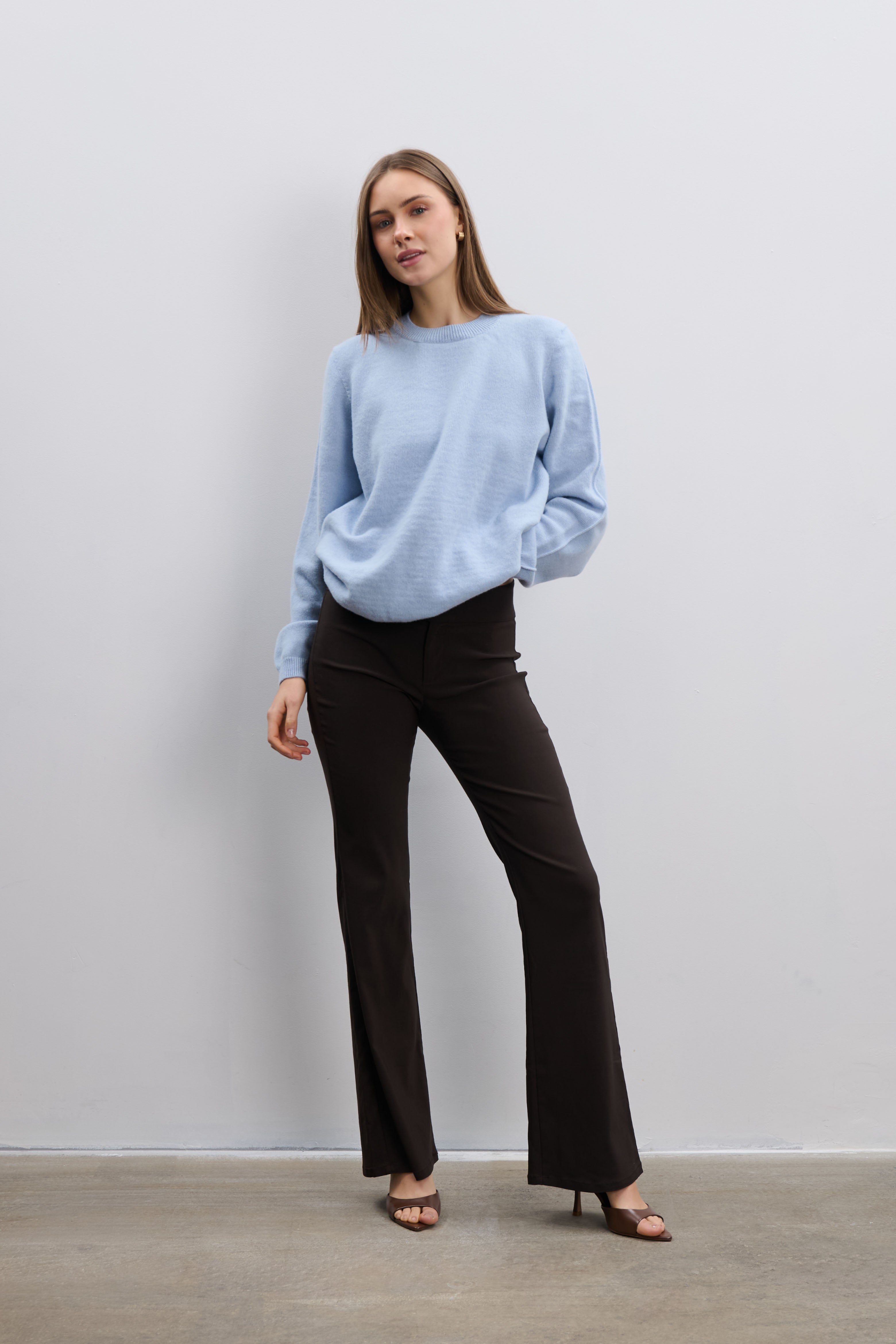 Sweter z kaszmiru i wełny merynos Softscape niebieski