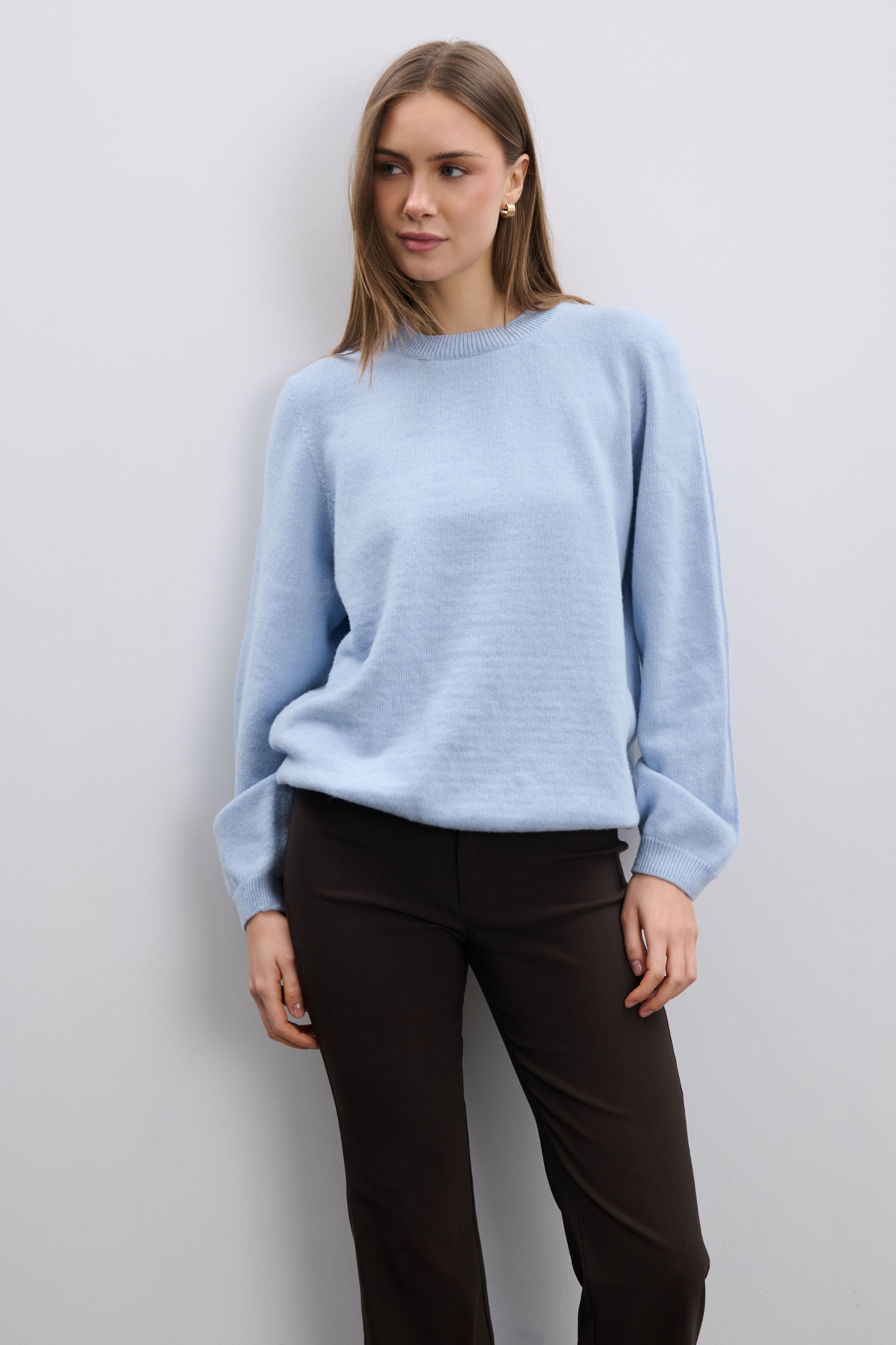 Sweter z kaszmiru i wełny merynos Softscape niebieski