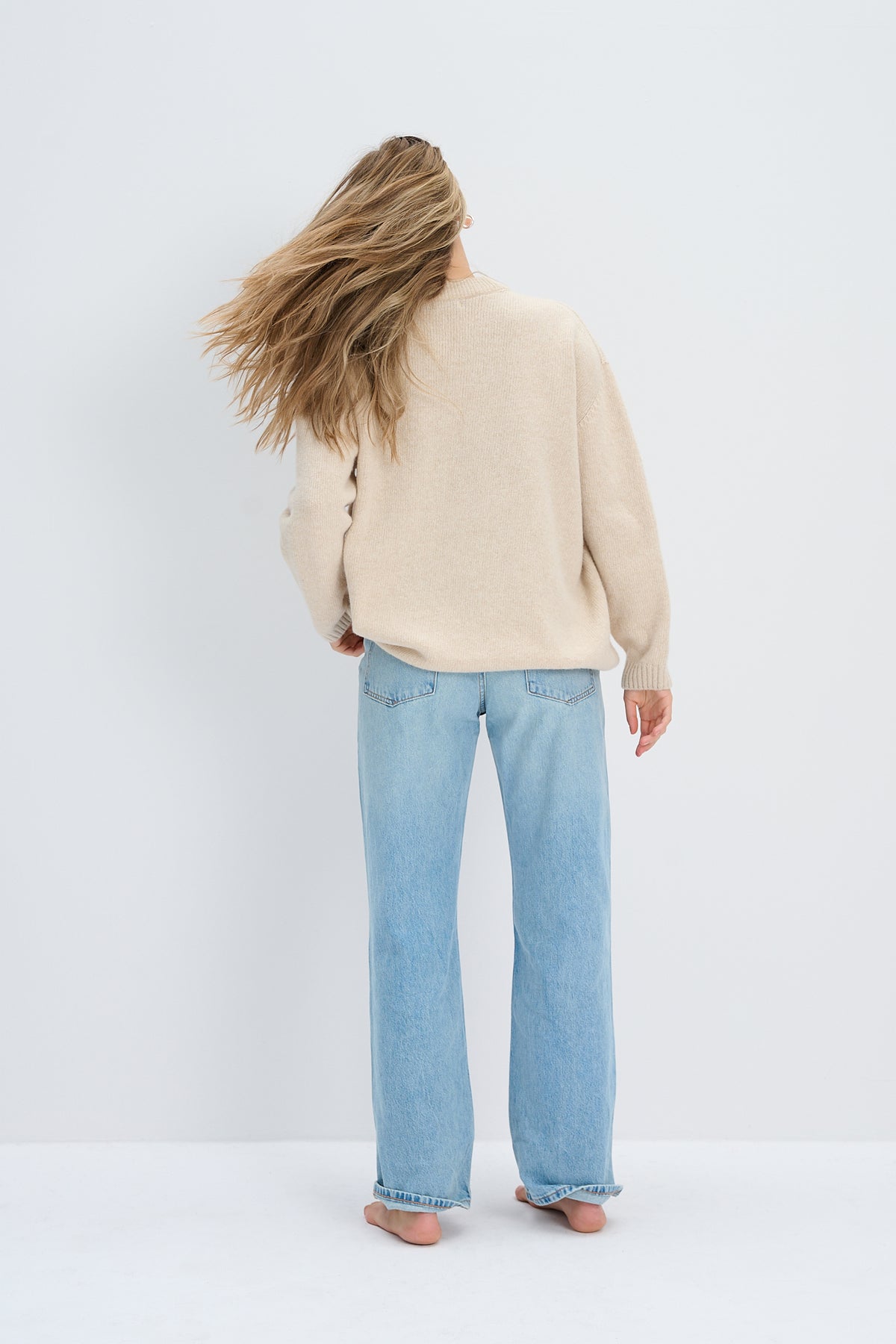 Éloise cashmere and merino wool sweater beige