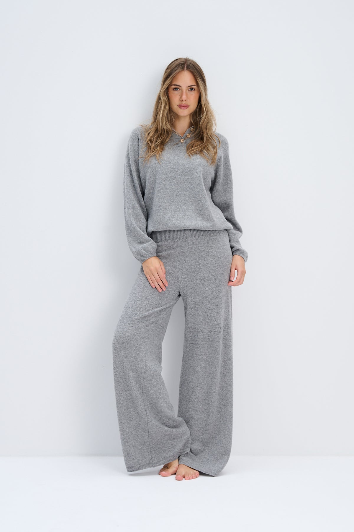 Sweter z w wełny merynos Élan szary