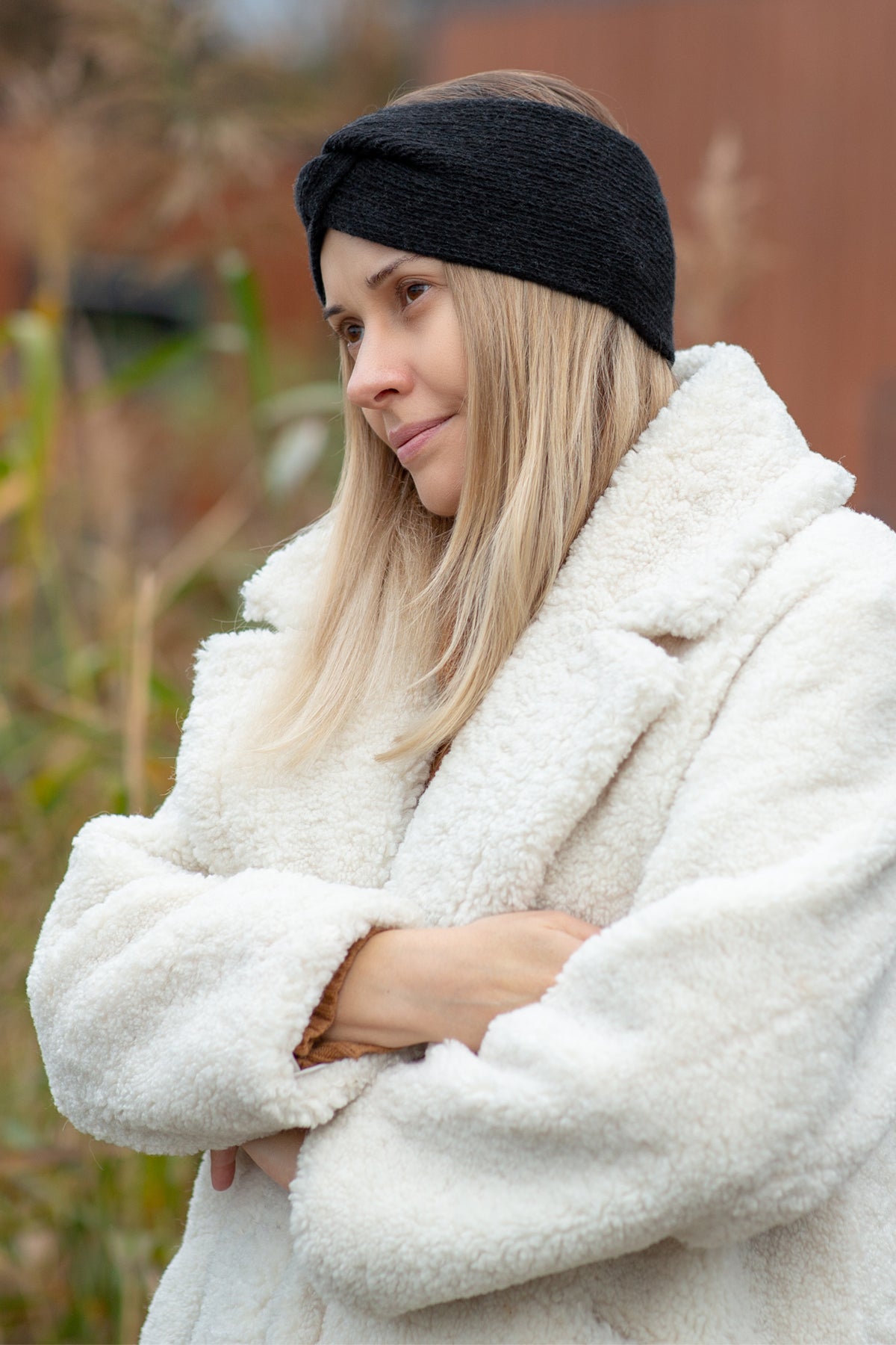 Wełniana opaska czarny - 6